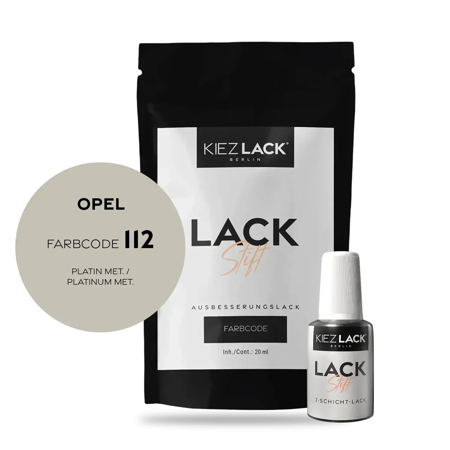 Kiezlack Lackstift Autolack Lackstift OPEL 112 PLATIN MET.