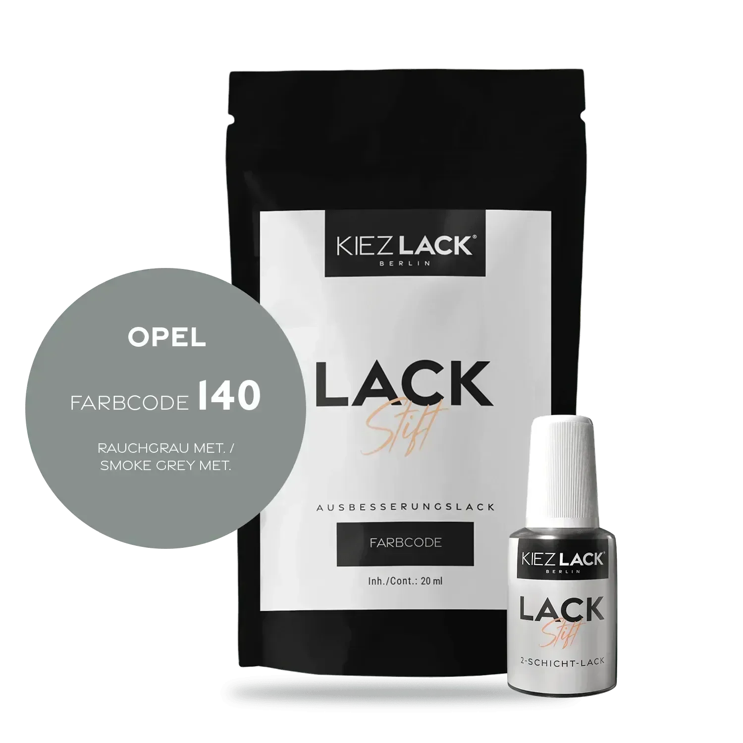 Kiezlack Lackstift Autolack Lackstift OPEL 140 RAUCHGRAU MET.