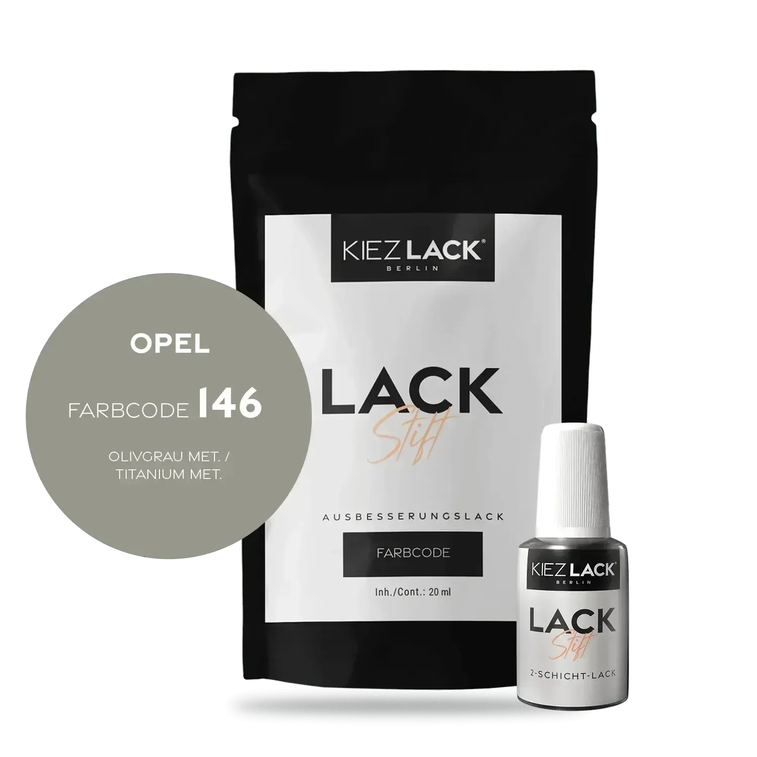 Kiezlack Lackstift Autolack Lackstift OPEL 146 OLIVGRAU MET.