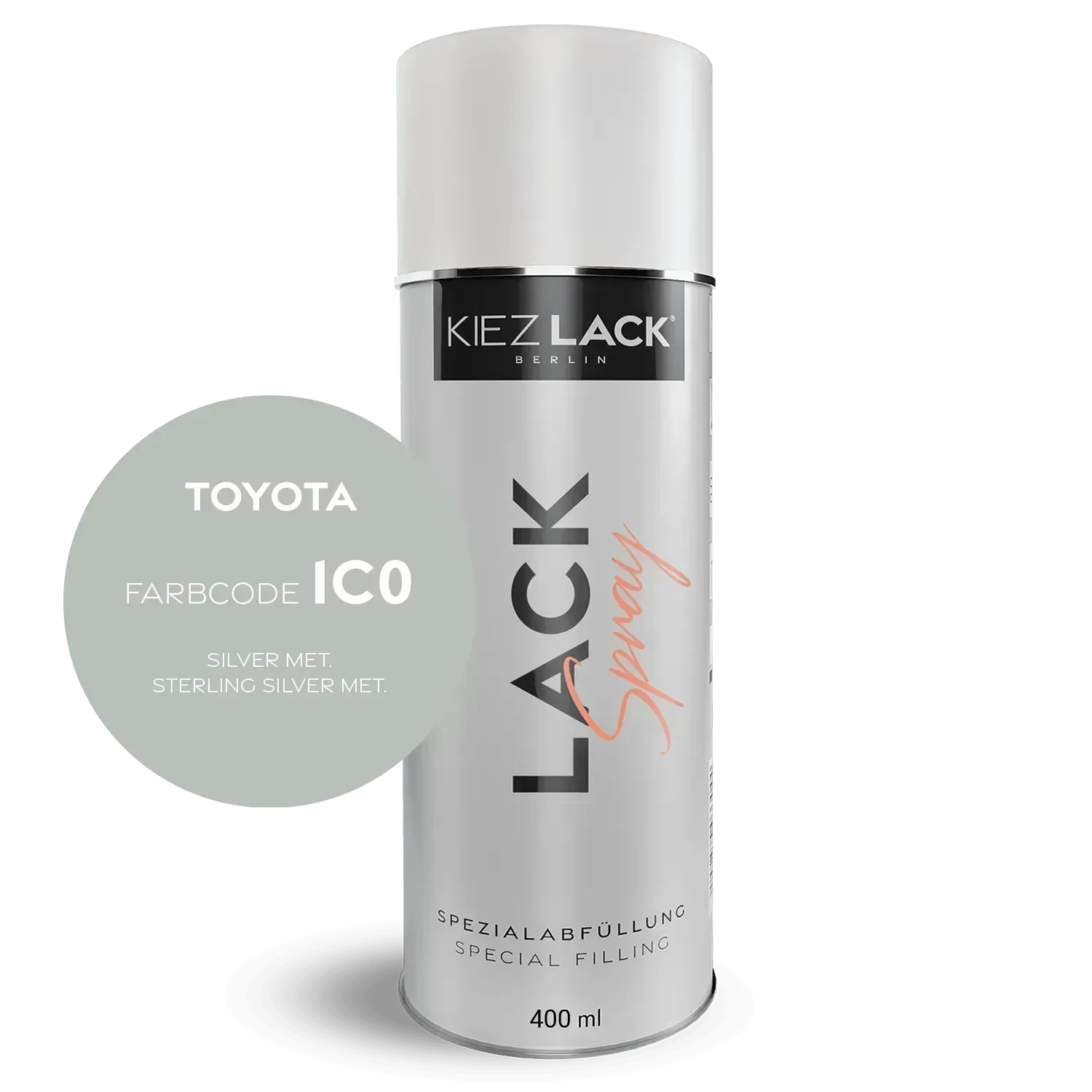 Kiezlack Autolack Spraydose Toyota 1C0 SILVER MET.