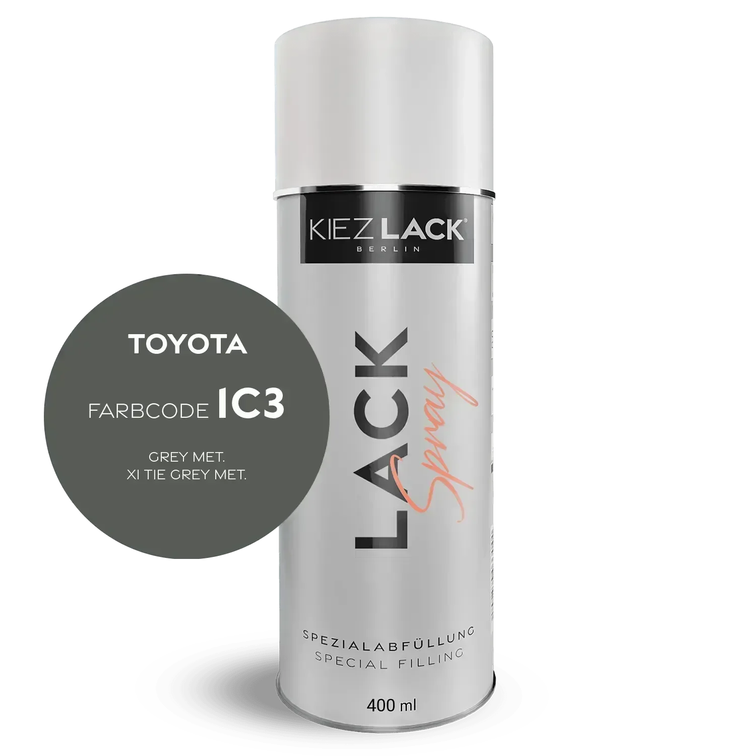 Kiezlack Autolack Spraydose Toyota 1C3 GREY MET.