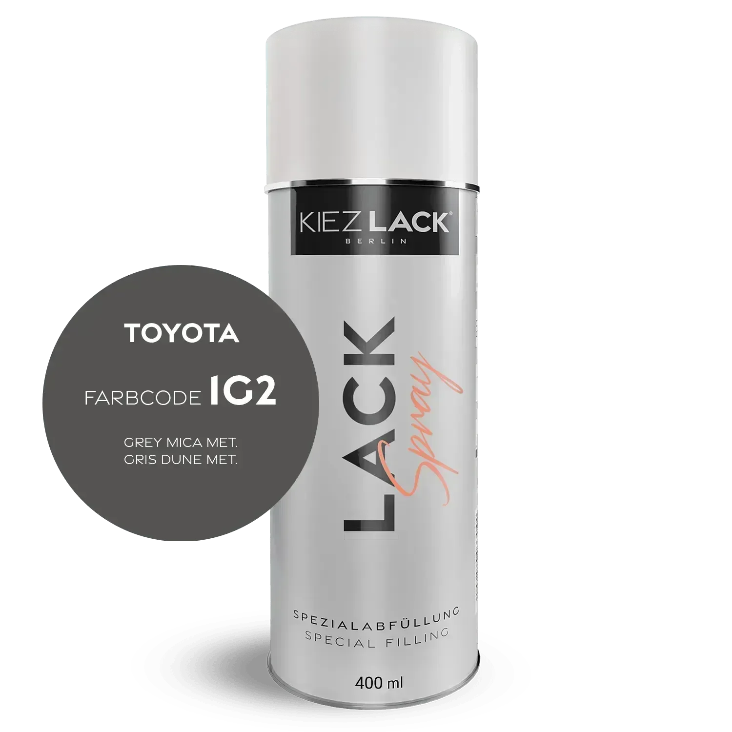Kiezlack Autolack Spraydose Toyota 1G2 GREY MICA MET.