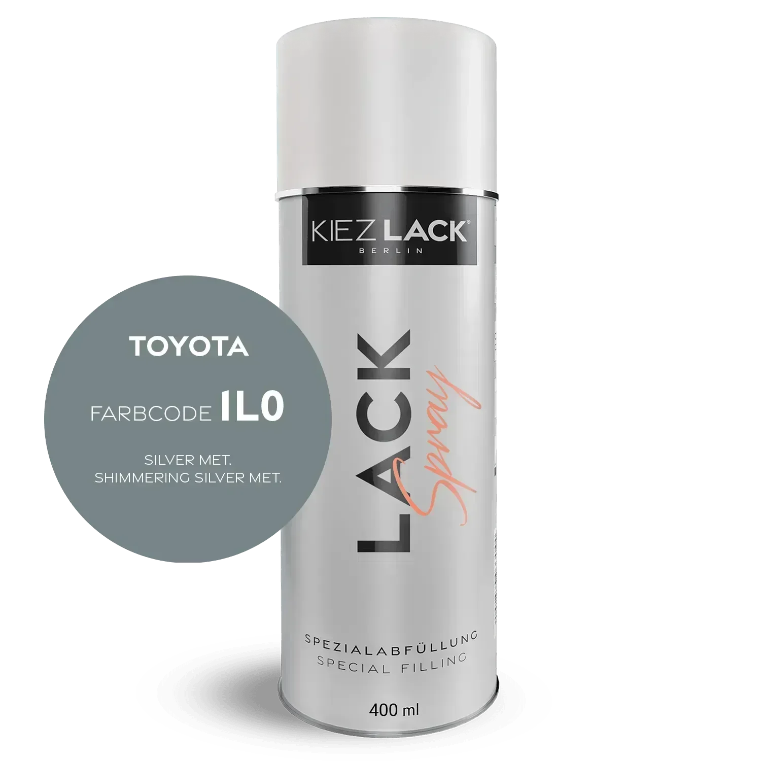 Kiezlack Autolack Spraydose Toyota 1L0 SILVER MET.