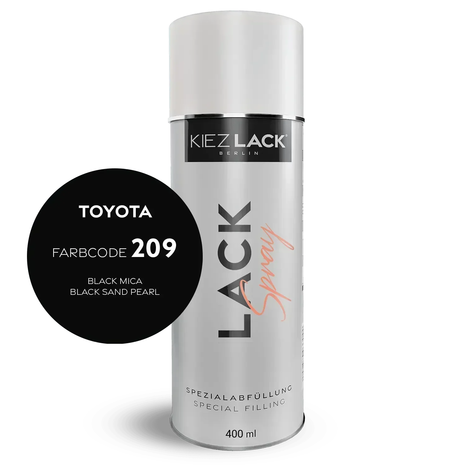 Kiezlack Autolack Spraydose Toyota 209 BLACK MICA