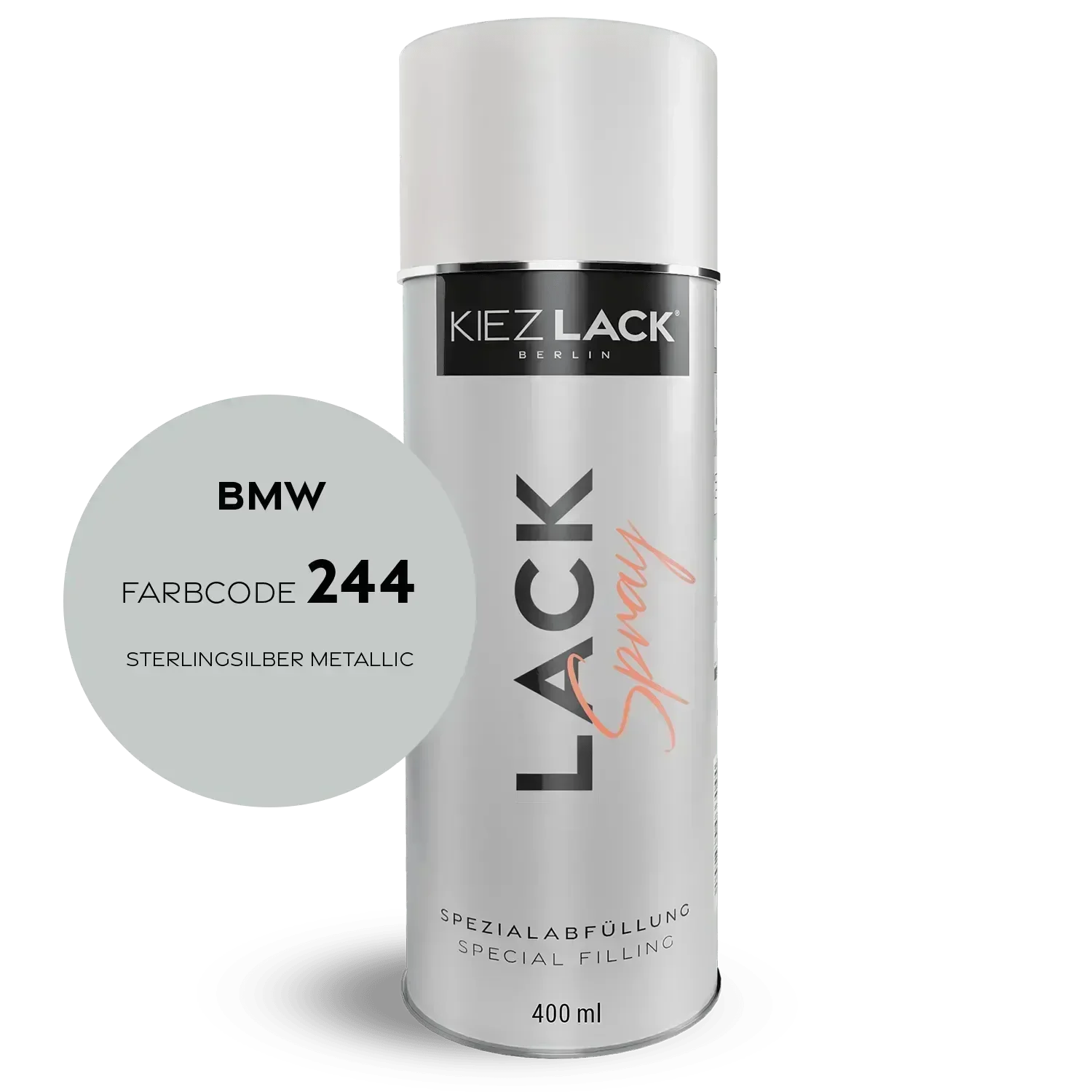 Kiezlack Lackspray Autolack Spraydose BMW 244 STERLINGSILBER Metallic Lackspray