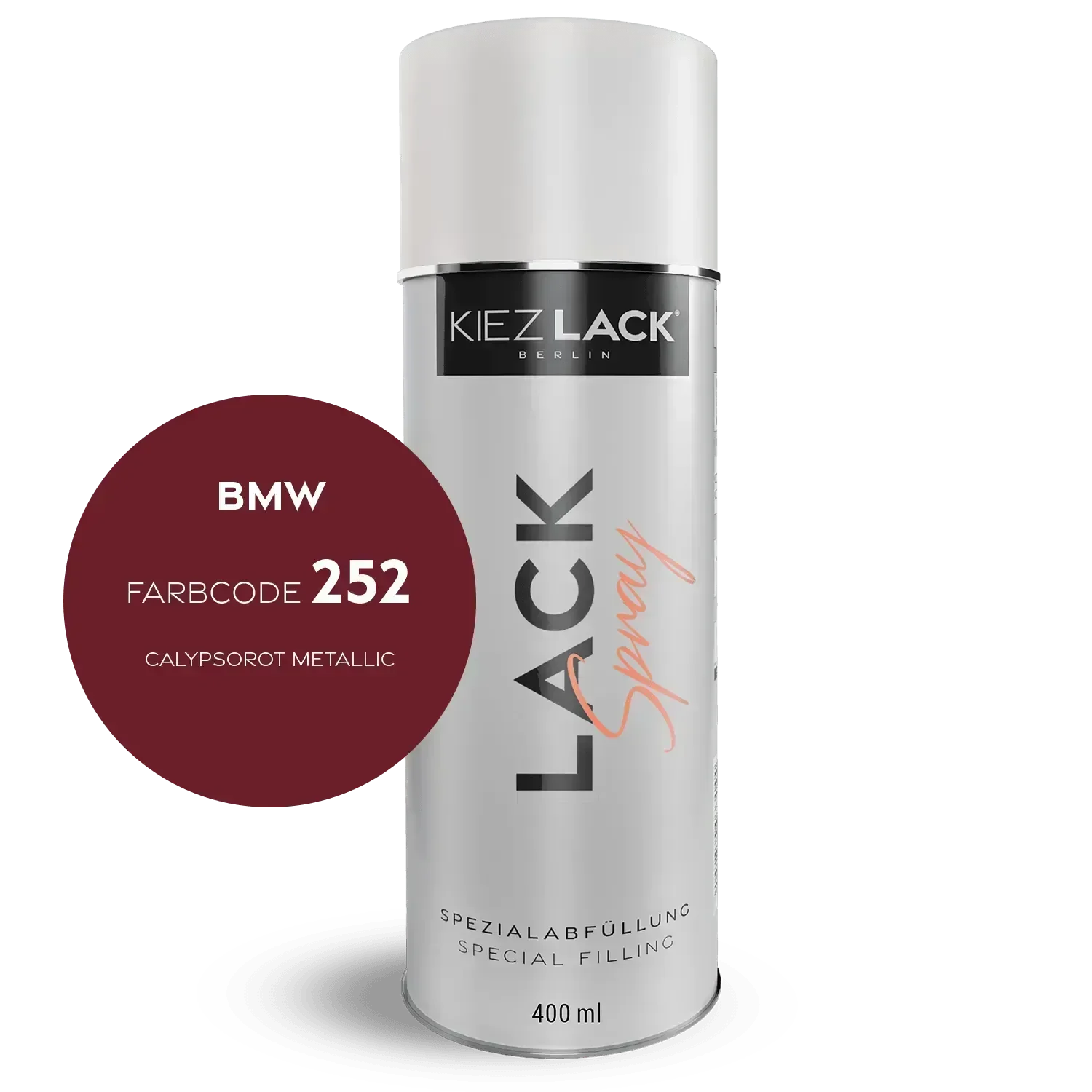Kiezlack Lackspray Autolack Spraydose BMW 252 CALYPSOROT Metallic Lackspray