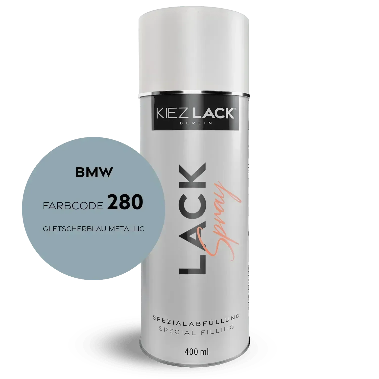 Kiezlack Lackspray Autolack Spraydose BMW 280 GLETSCHERBLAU Metallic Lackspray
