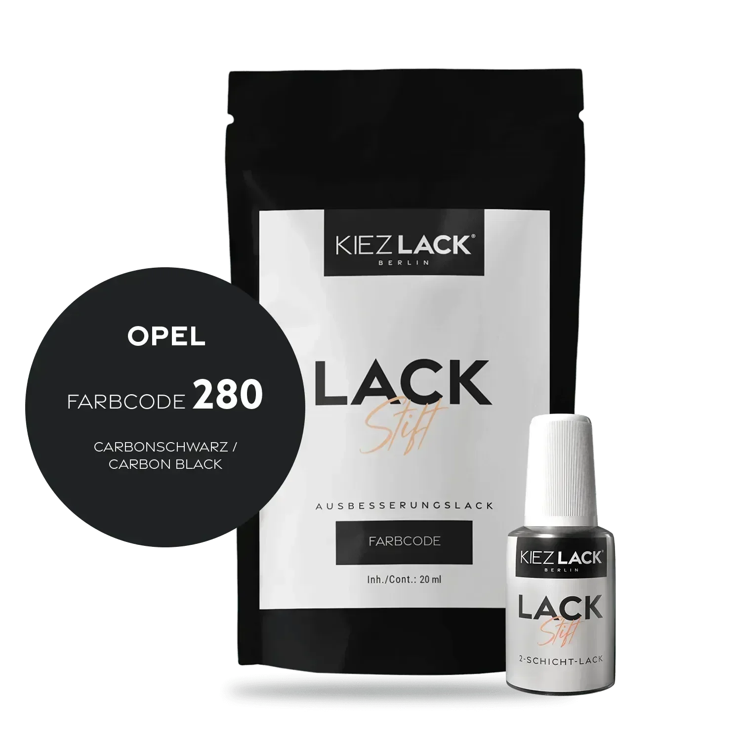 Kiezlack Lackstift Autolack Lackstift OPEL 280 CARBONSCHWARZ