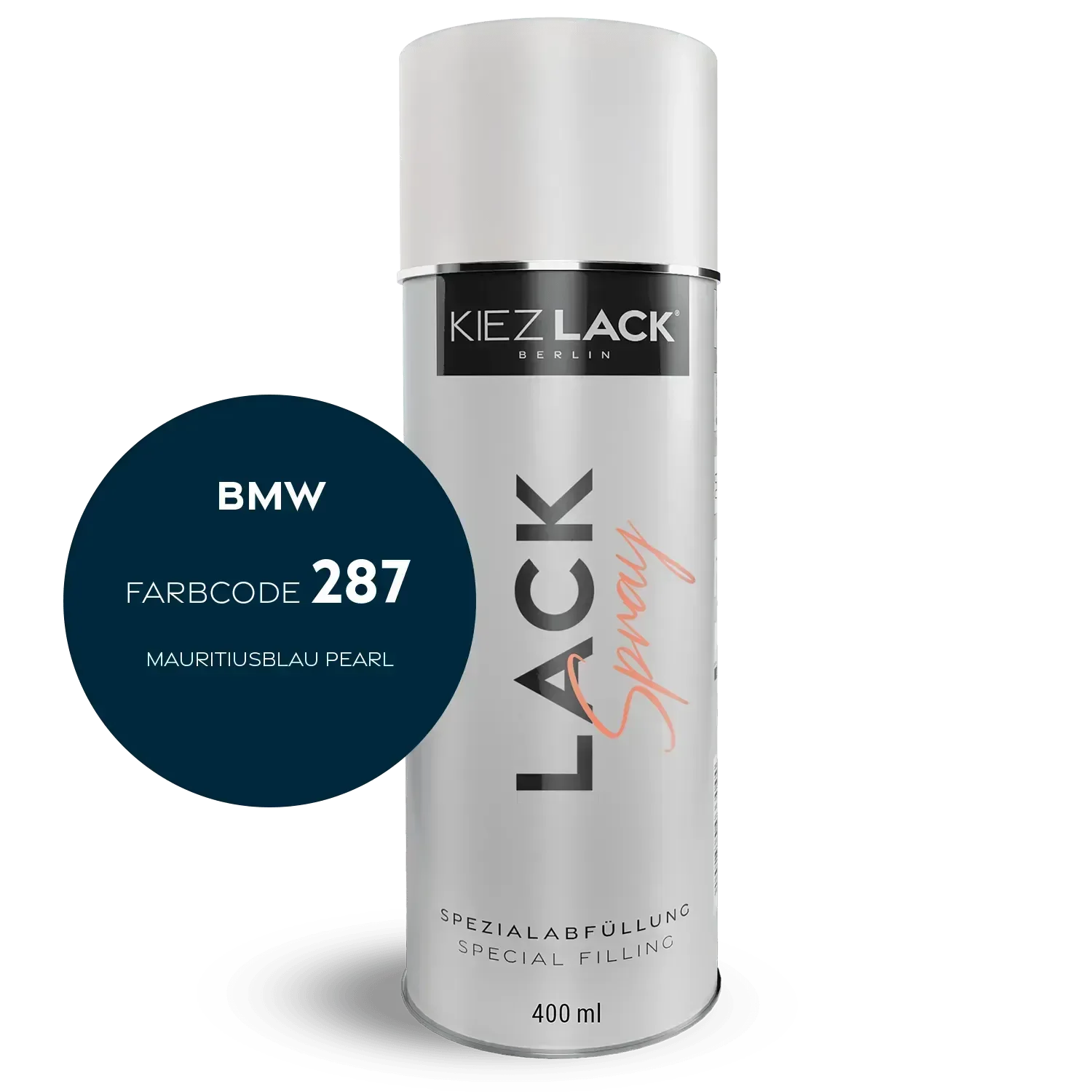 Kiezlack Lackspray Autolack Spraydose BMW 287 MAURITIUSBLAU PEARL Lackspray