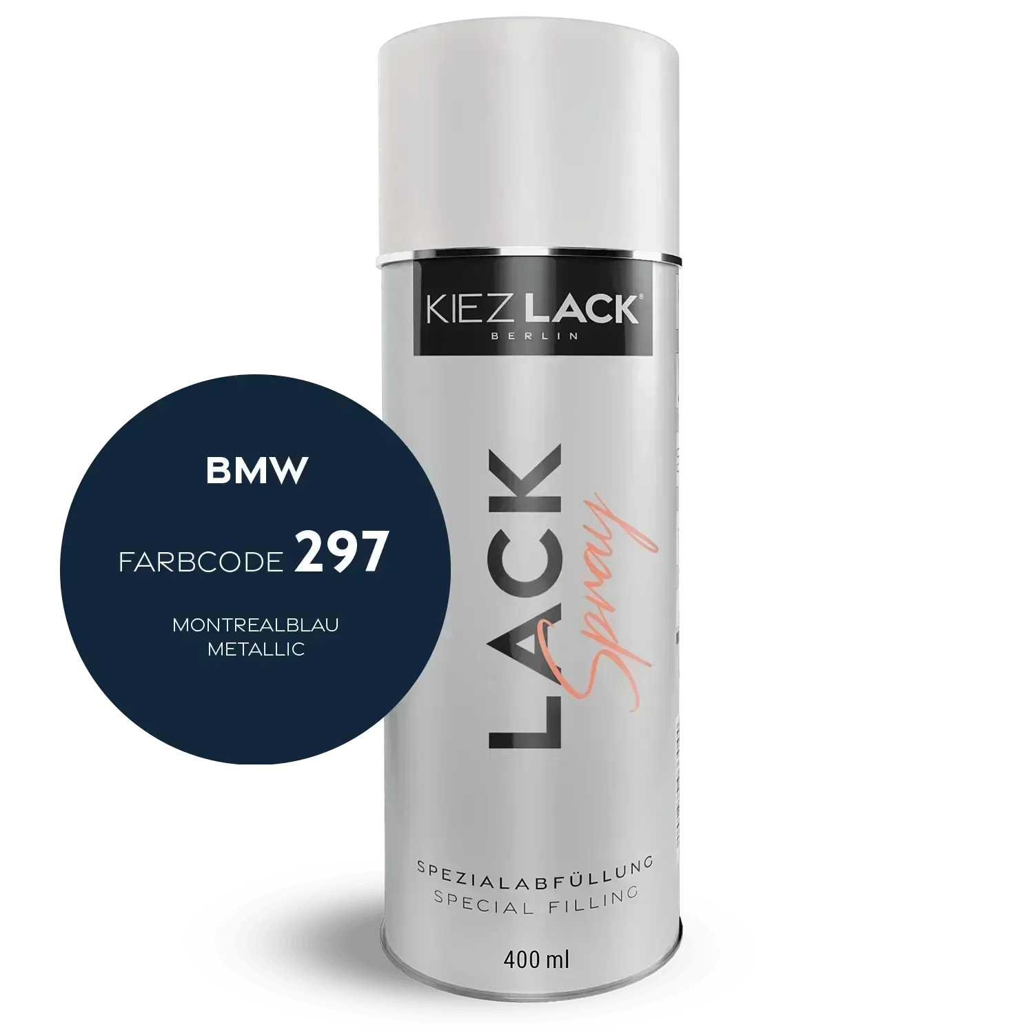 Kiezlack Lackspray Autolack Spraydose BMW 297 MONTREALBLAU Metallic Lackspray