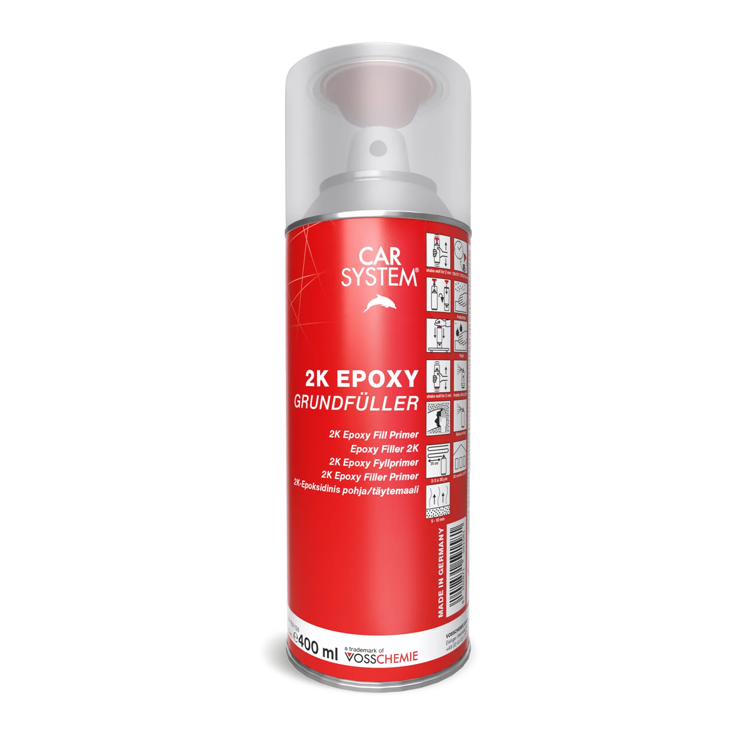 Carsystem Lackspray Carsystem Grundfüller 2K EPOXY 400 ml Spot-Repair-Grundierfüller