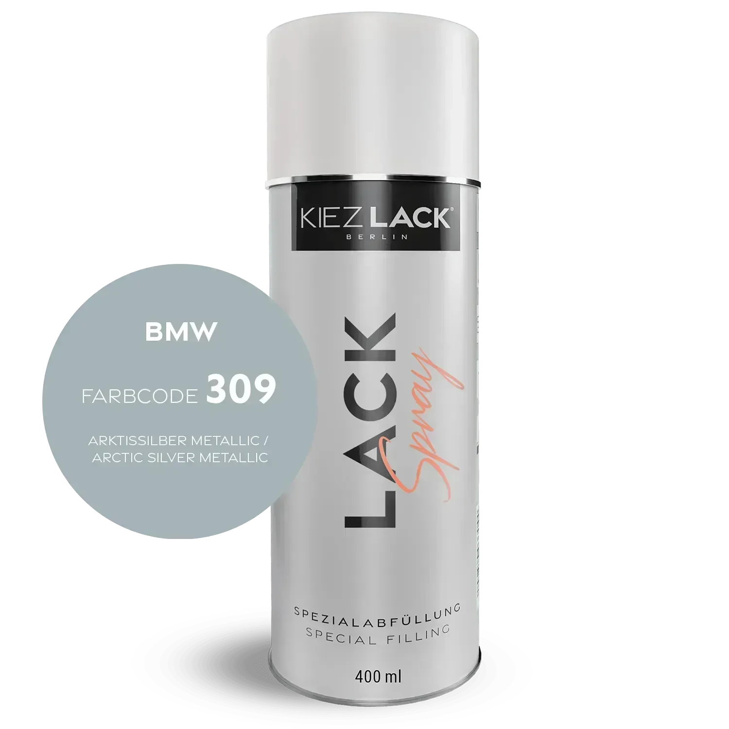 Kiezlack Lackspray Autolack Spraydose BMW 309 ARKTISSILBER Metallic Lackspray