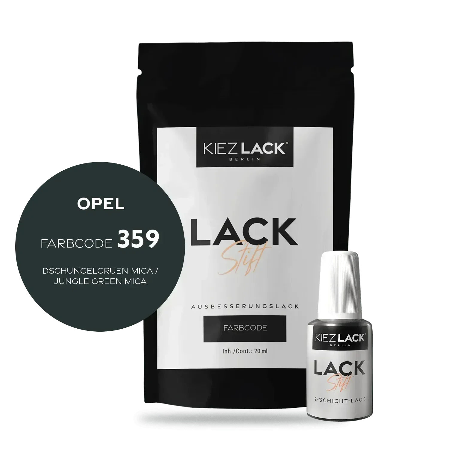 Kiezlack Lackstift Autolack Lackstift OPEL 359 DSCHUNGELGRUEN MICA