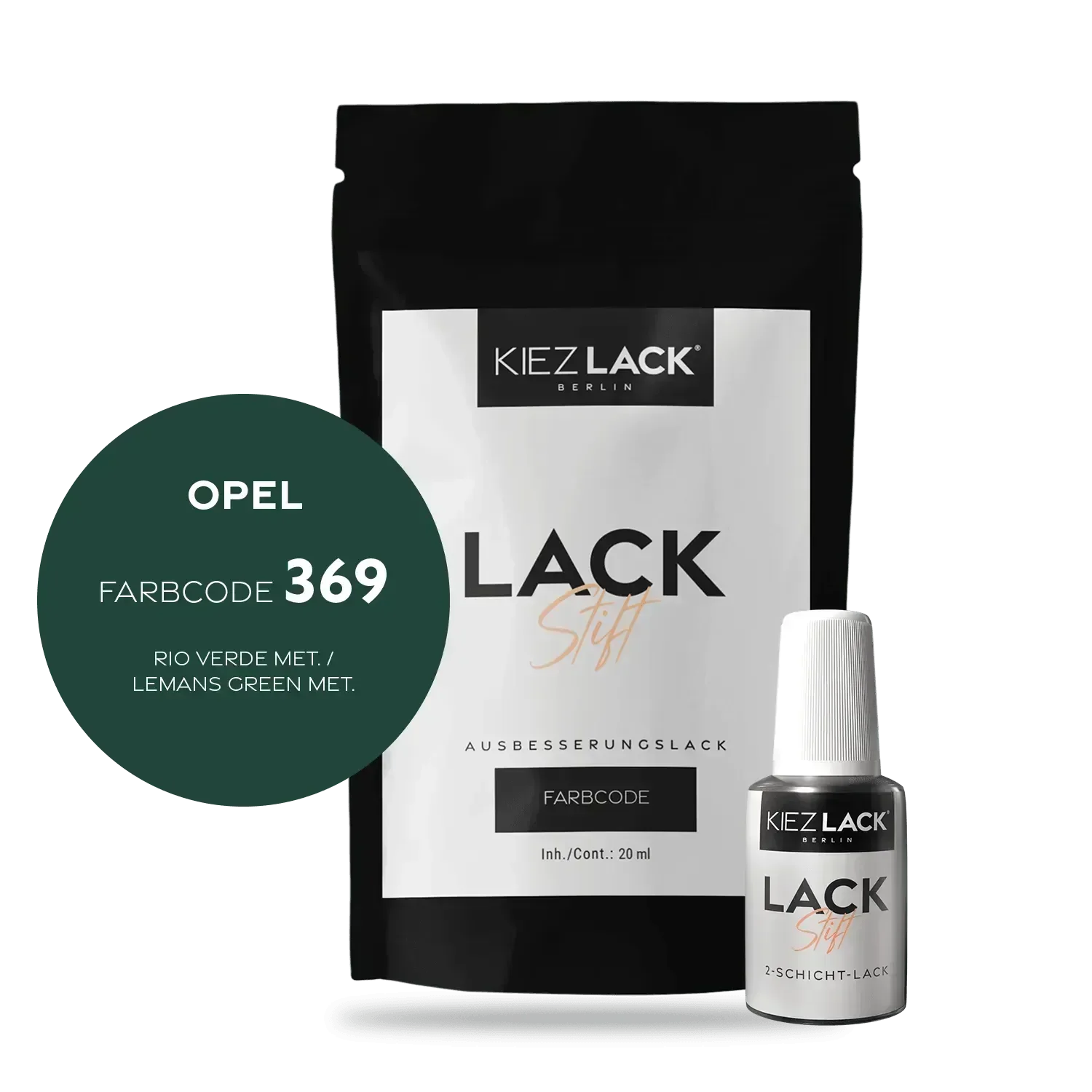 Kiezlack Lackstift Autolack Lackstift OPEL 369 RIO VERDE MET.