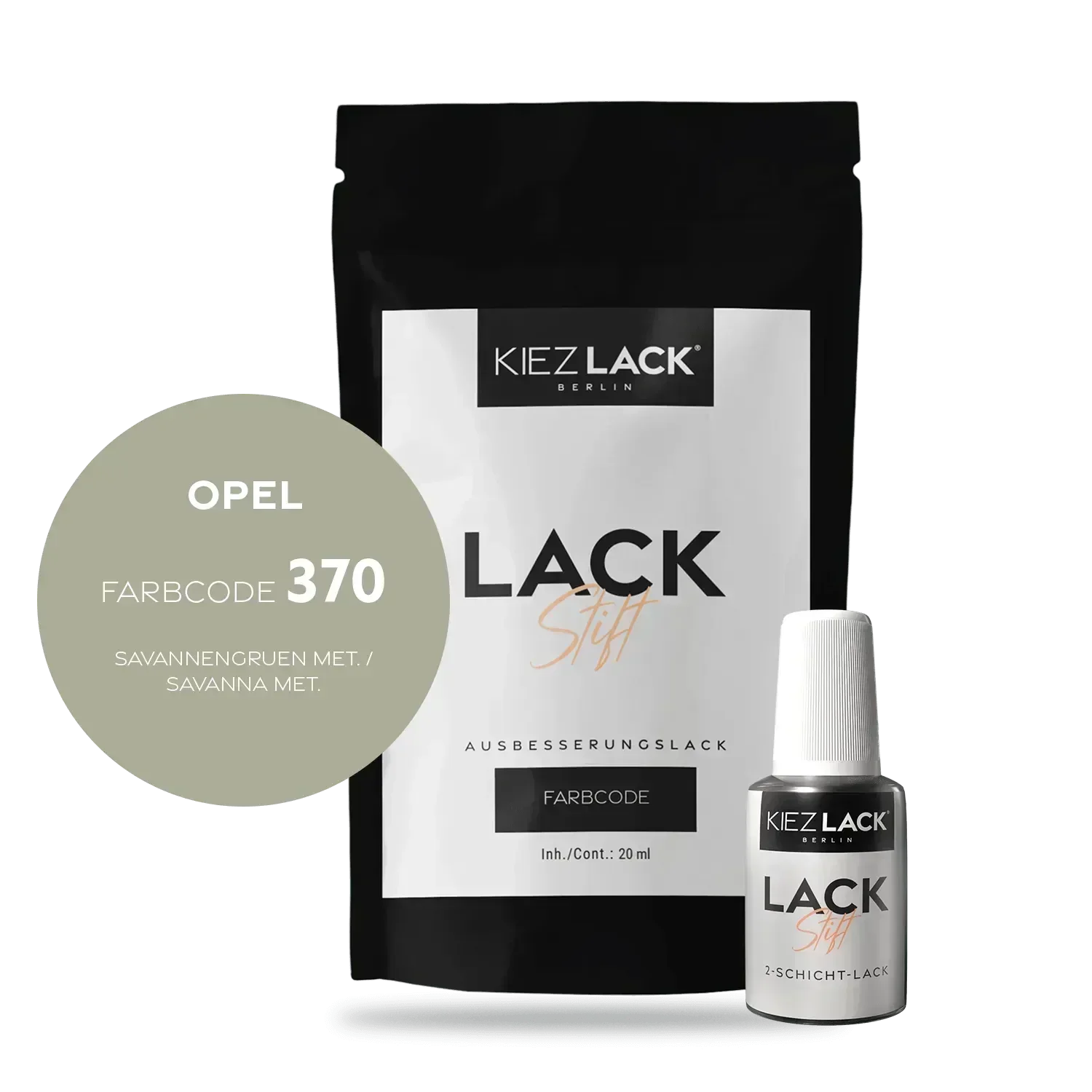 Kiezlack Lackstift Autolack Lackstift OPEL 370 SAVANNENGRUEN MET.