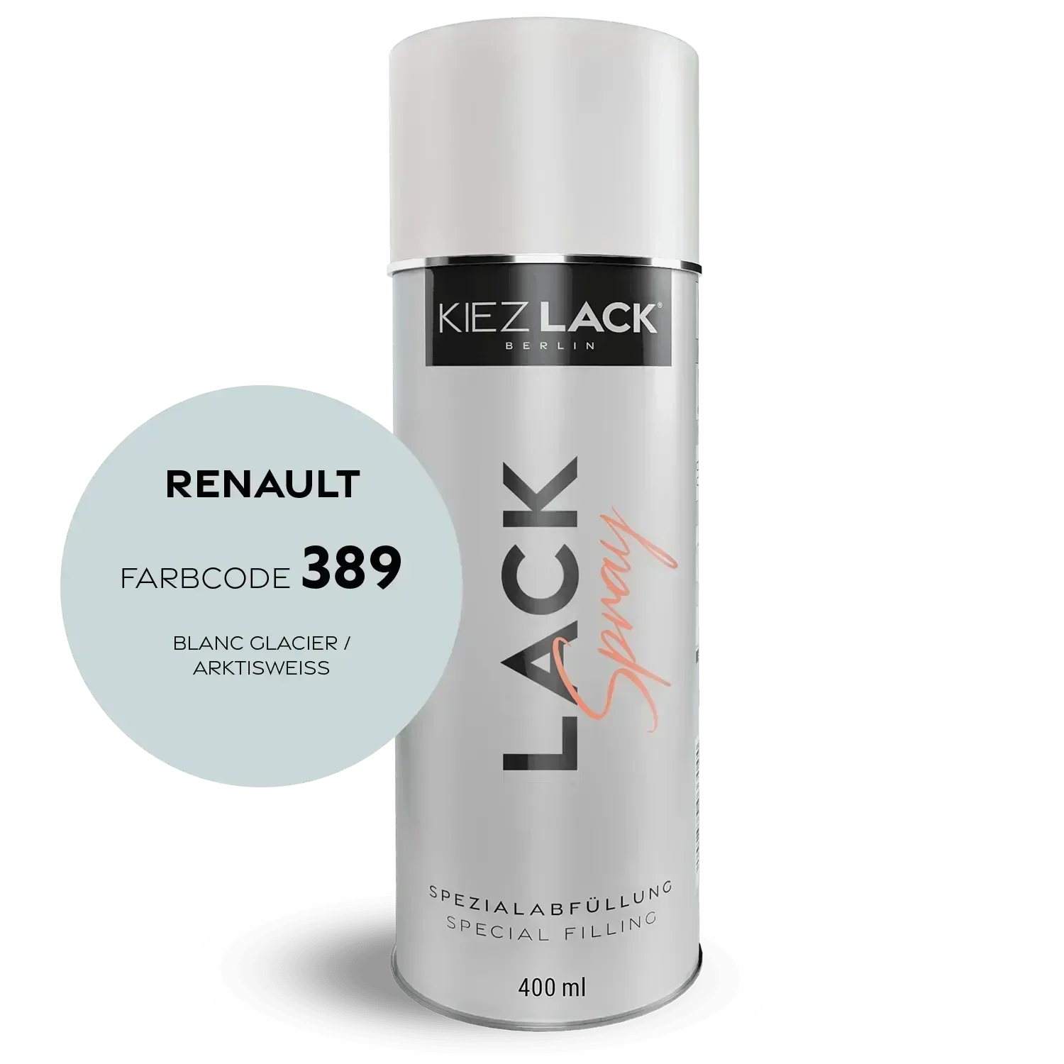 Kiezlack Autolack Spraydose Renault 389 BLANC GLACIER