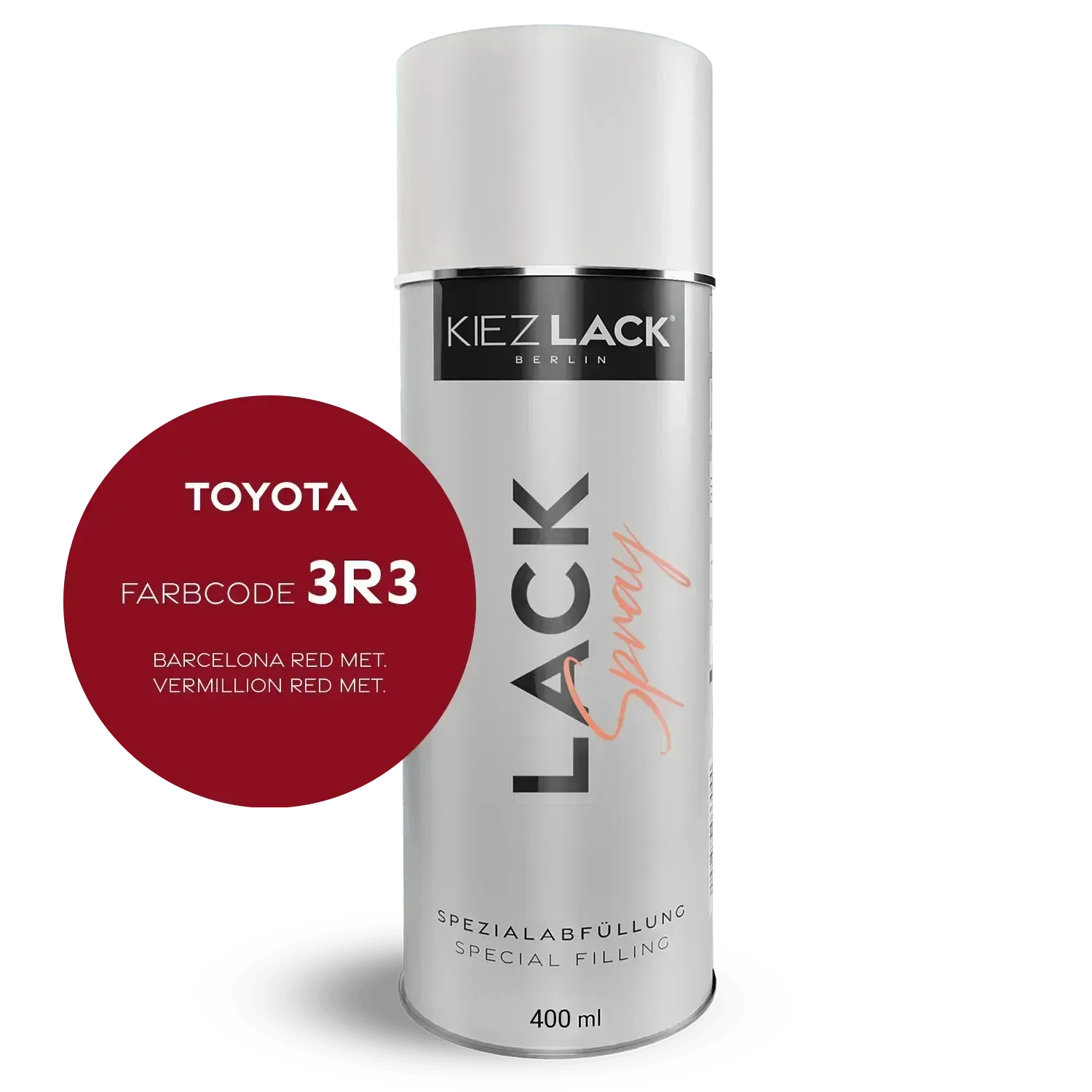 Kiezlack Autolack Spraydose Toyota 3R3 BARCELONA RED MET.