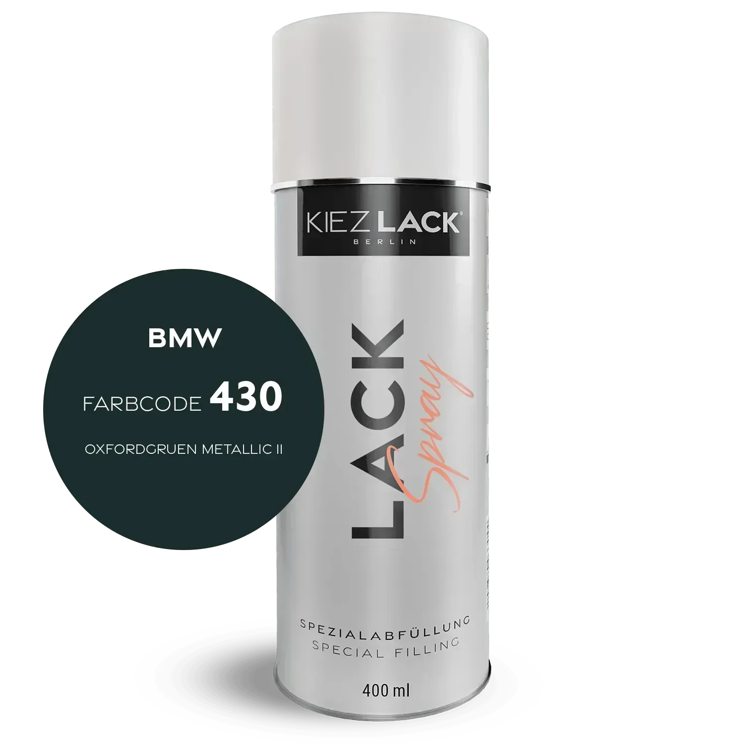 Kiezlack Lackspray Autolack Spraydose BMW 430 OXFORDGRUEN Metallic II Lackspray