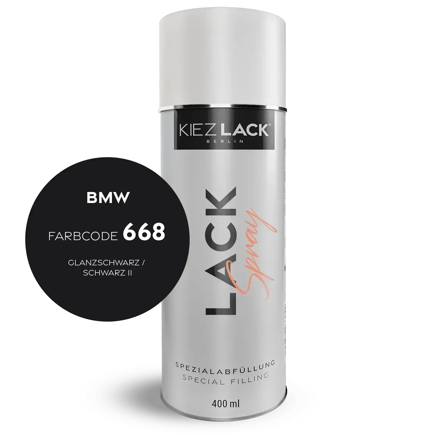 Kiezlack Lackspray Autolack Spraydose BMW 668 GLANZSCHWARZ Lackspray