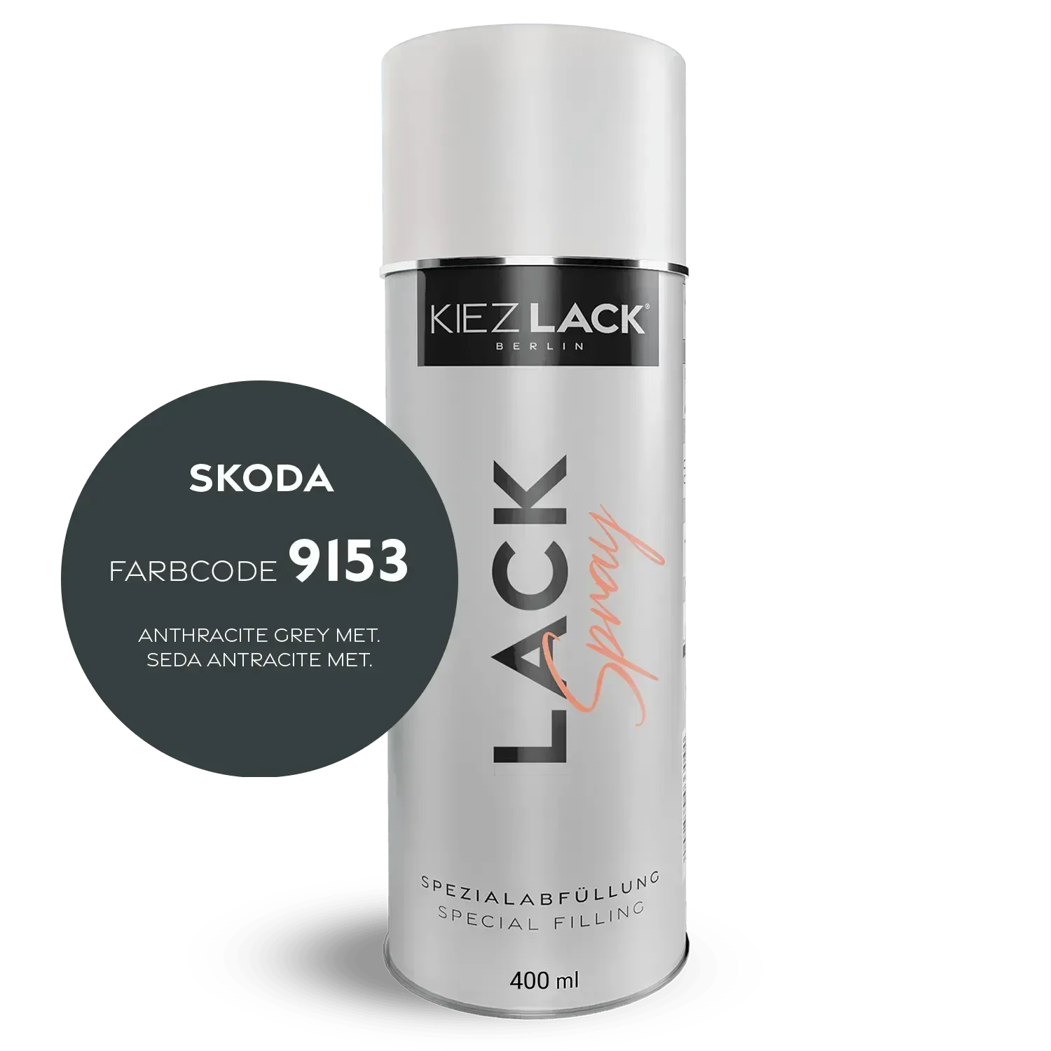 Kiezlack Autolack Spraydose Skoda 9153 ANTHRACITE GREY MET.