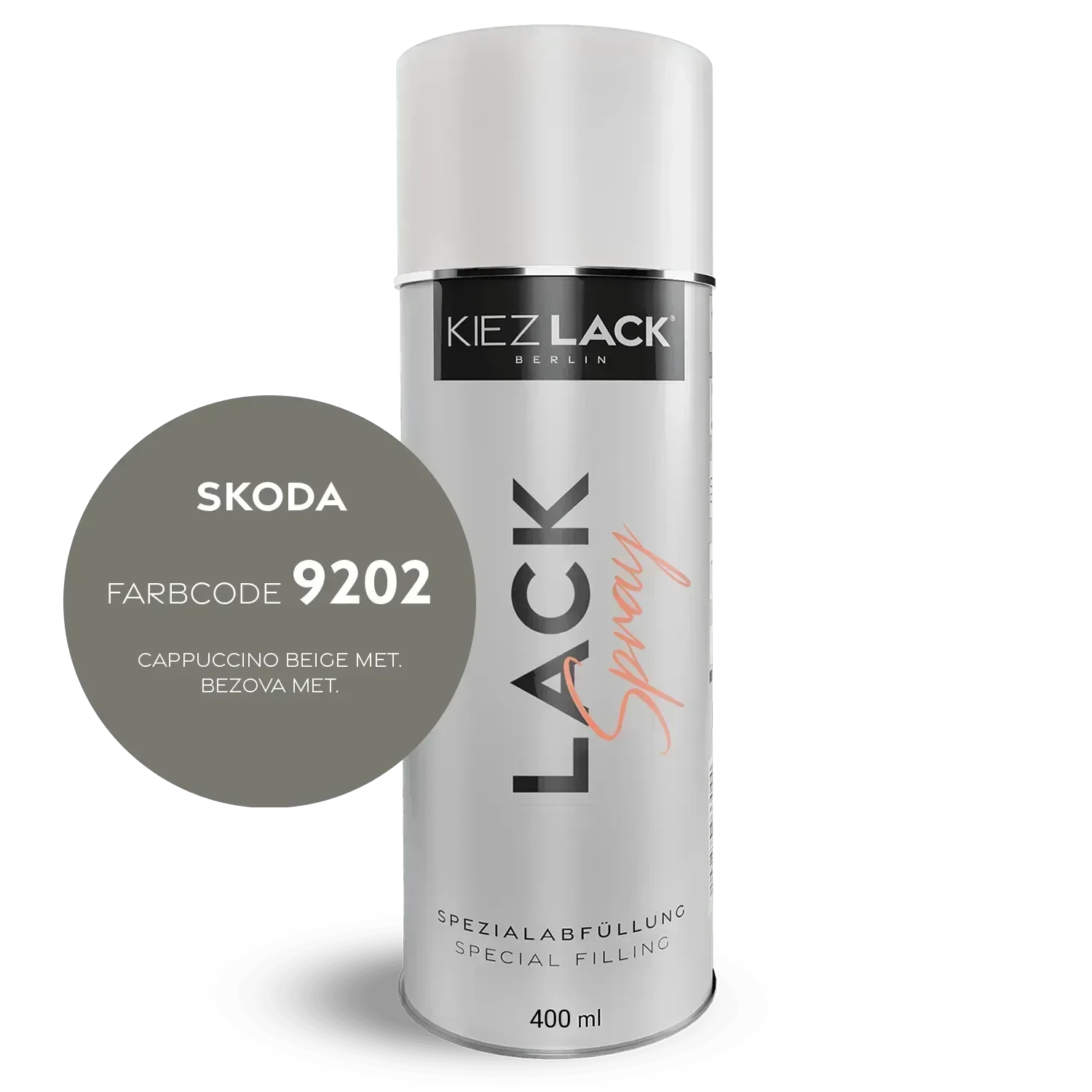 Kiezlack Autolack Spraydose Skoda 9202 CAPPUCCINO BEIGE MET.