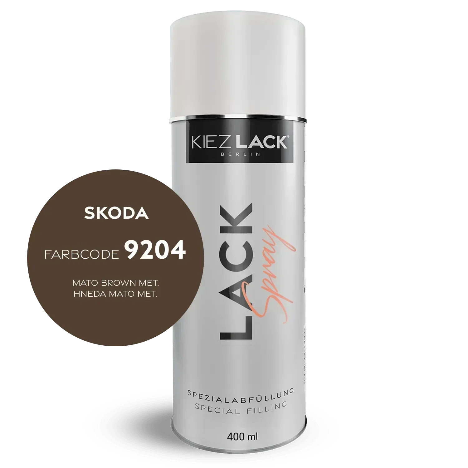 Kiezlack Autolack Spraydose Skoda 9204 MATO BROWN MET.