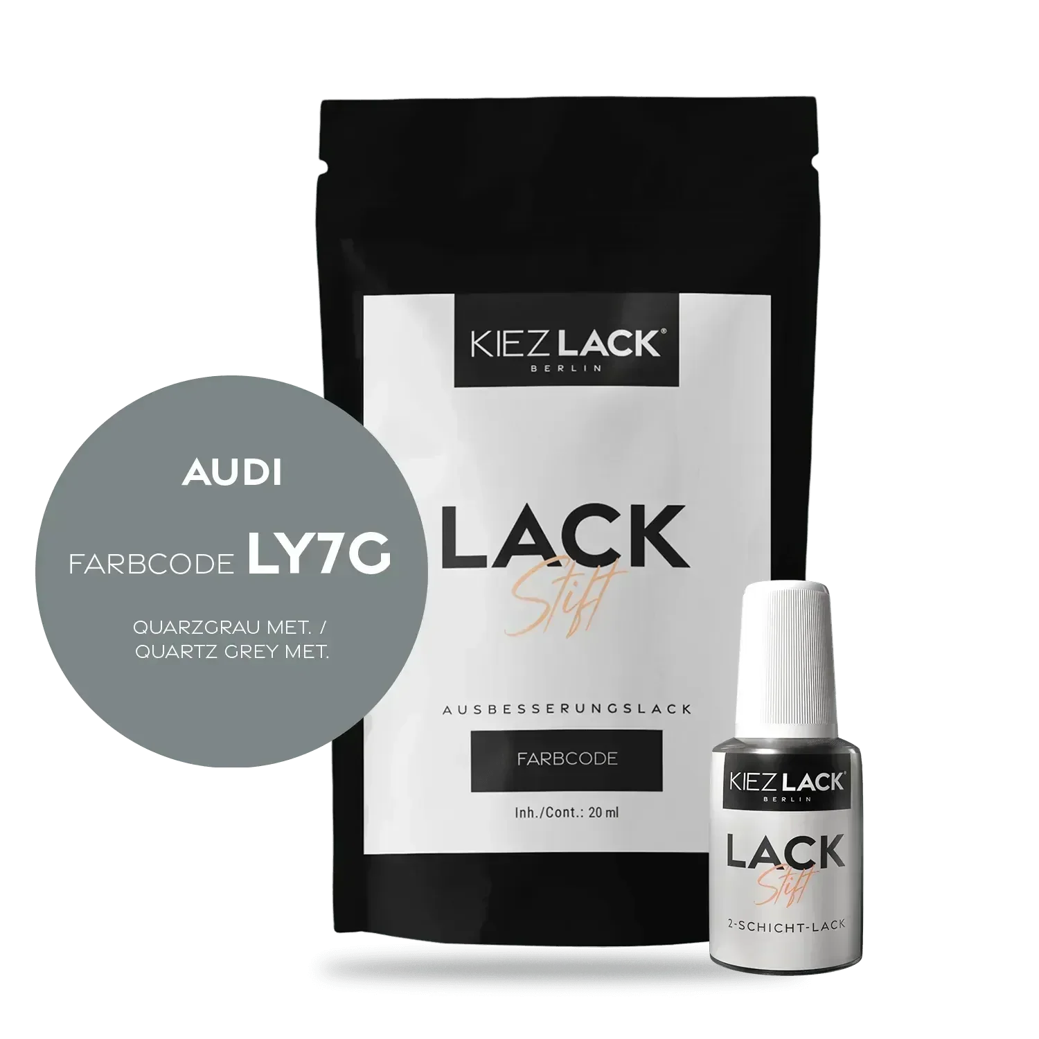 Kiezlack Lackstift Autolack Lackstift AUDI LY7G QUARZGRAU MET.