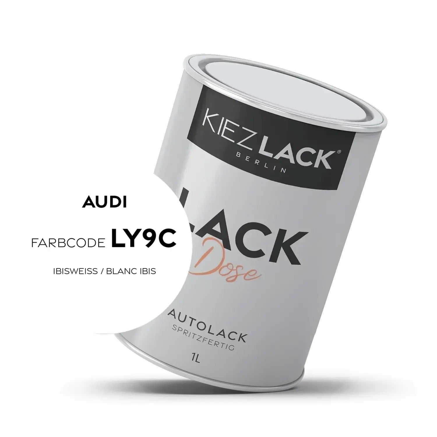 Kiezlack 1K Autolack Lackdose Basislack spritzfertig AUDI LY9C IBISWEISS