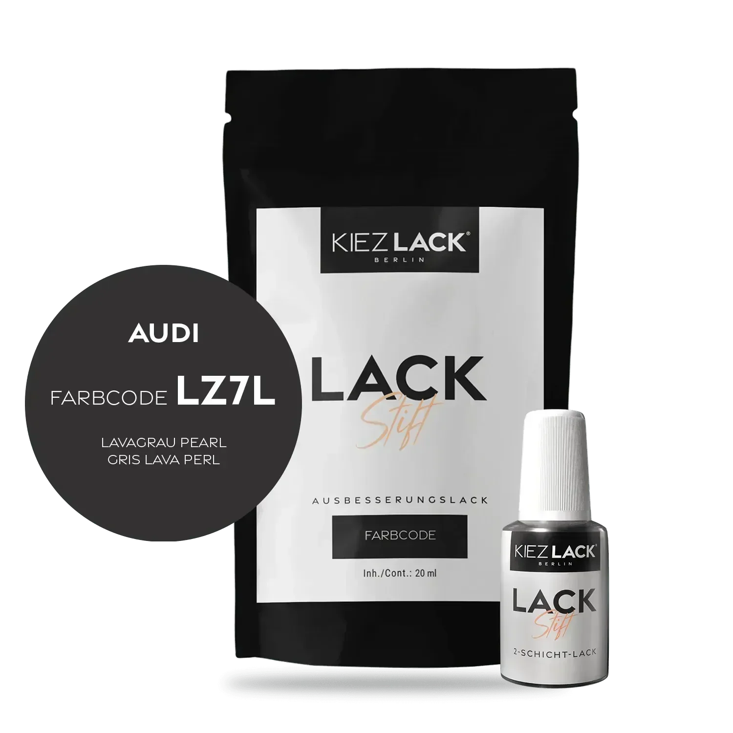 Kiezlack Lackstift Autolack Lackstift AUDI LZ7L LAVAGRAU PEARL