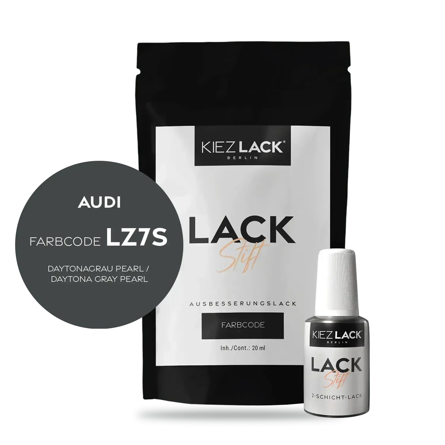 Kiezlack Lackstift Autolack Lackstift AUDI LZ7S DAYTONAGRAU PEARL