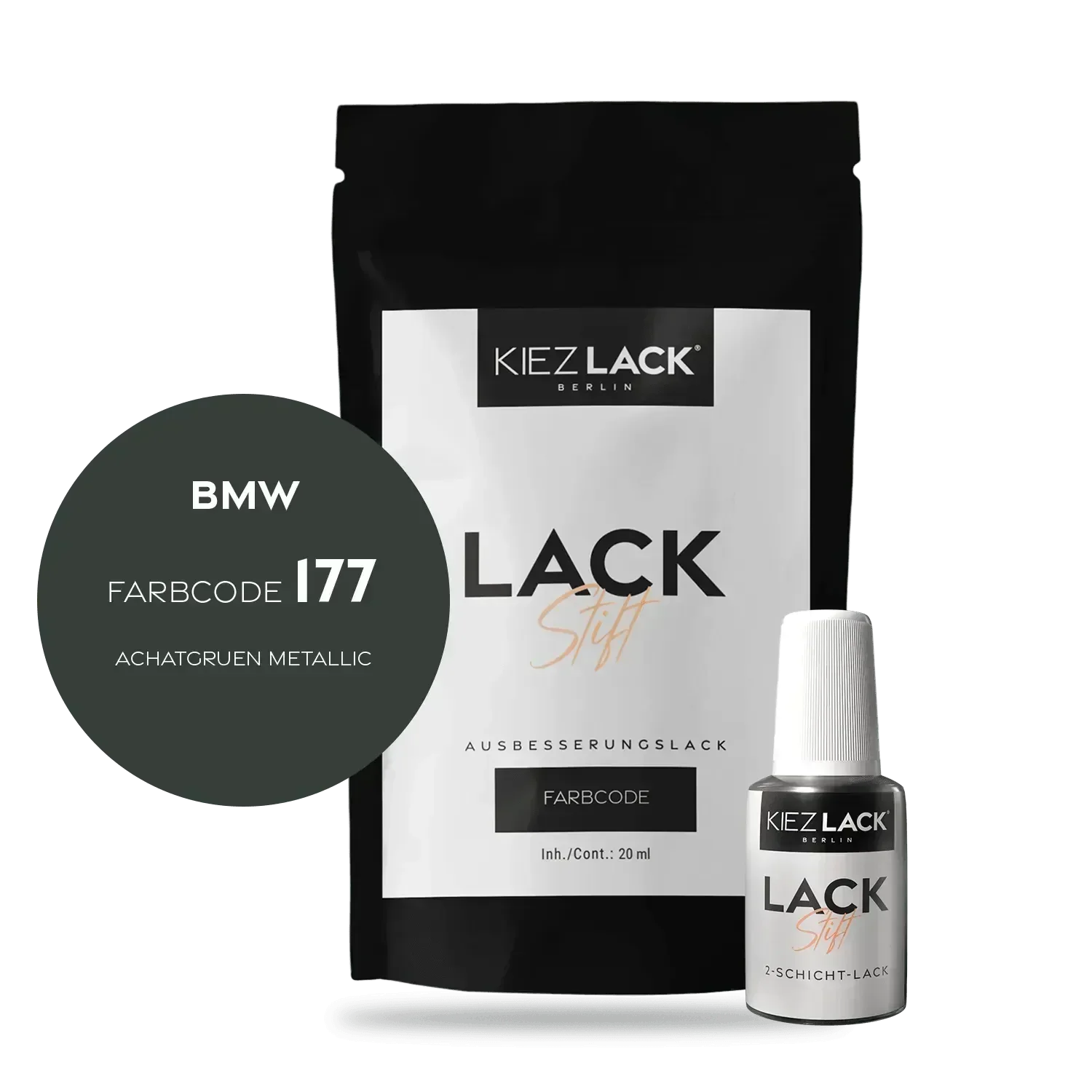 Kiezlack Lackstift Autolack Lackstift BMW 177 ACHATGRUEN Metallic