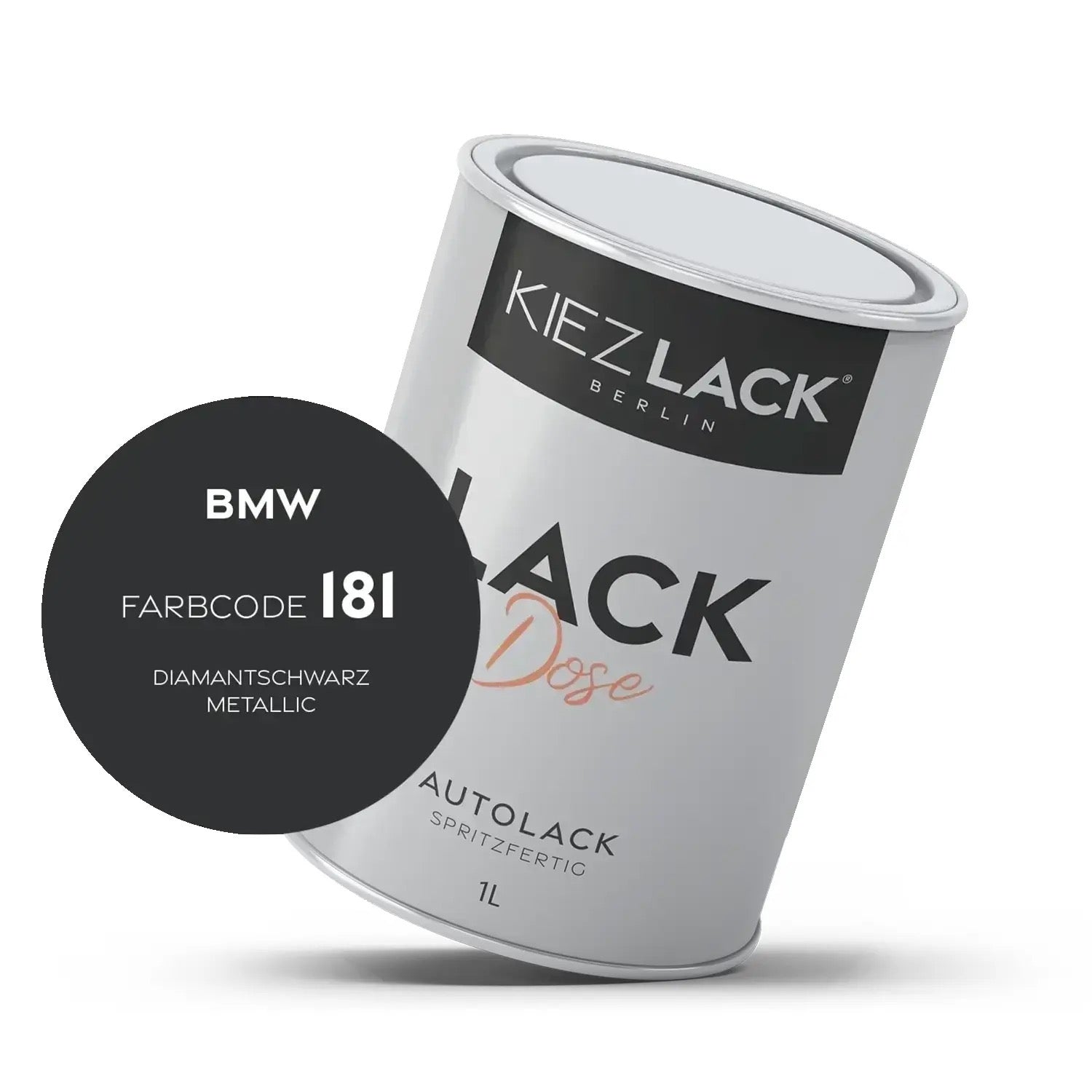 Kiezlack 1K Autolack Lackdose Basislack spritzfertig BMW 181 DIAMANTSCHWARZ Metallic