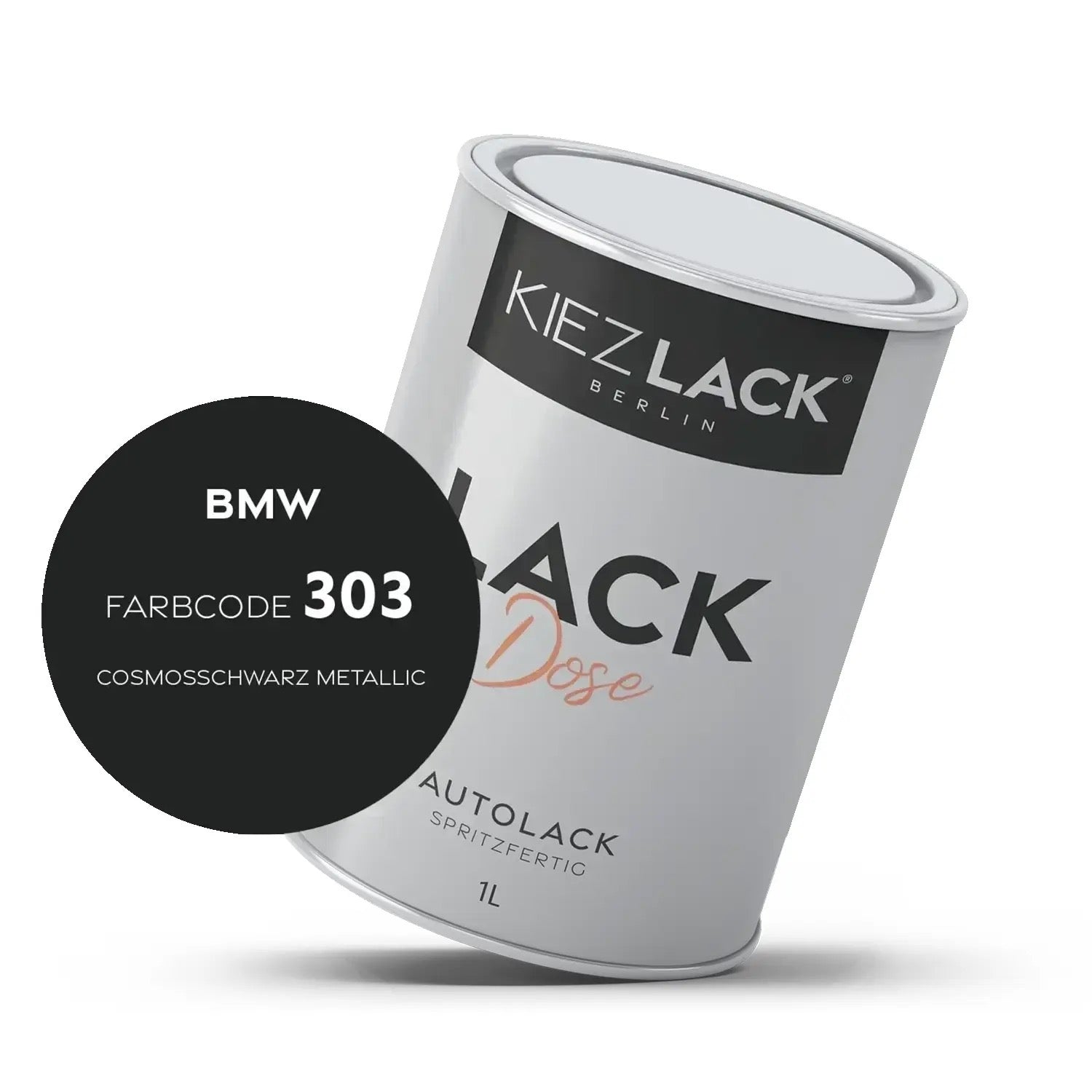 1K Autolack Lackdose Basislack spritzfertig BMW 303 COSMOSSCHWARZ Metallic