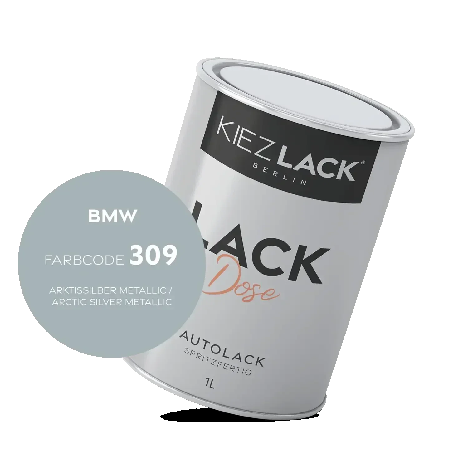 Kiezlack 1K Autolack Lackdose Basislack spritzfertig BMW 309 ARKTISSILBER Metallic