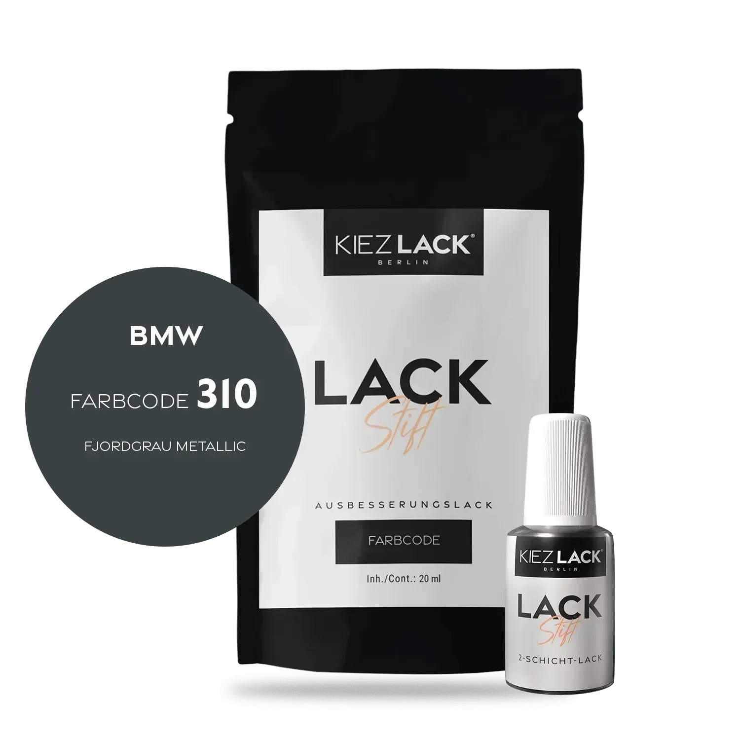 Kiezlack Lackstift Autolack Lackstift BMW 310 FJORDGRAU Metallic
