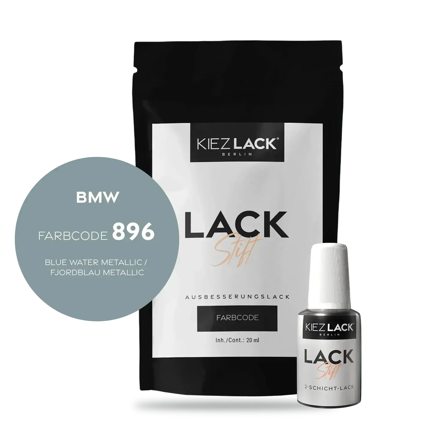 Kiezlack Lackstift Autolack Lackstift BMW 896 BLUE WATER Metallic