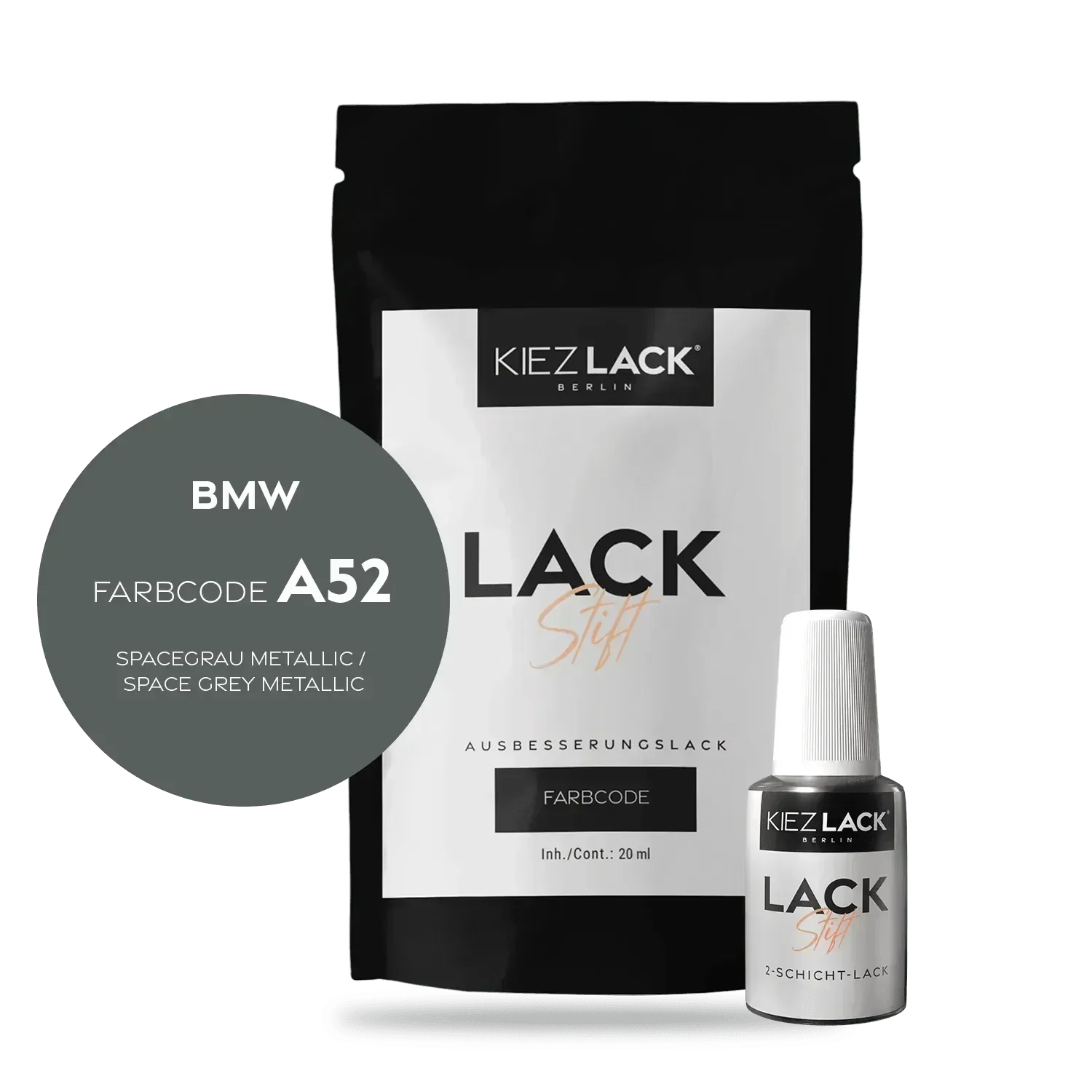 Kiezlack Lackstift Autolack Lackstift BMW A52 SPACEGRAU Metallic