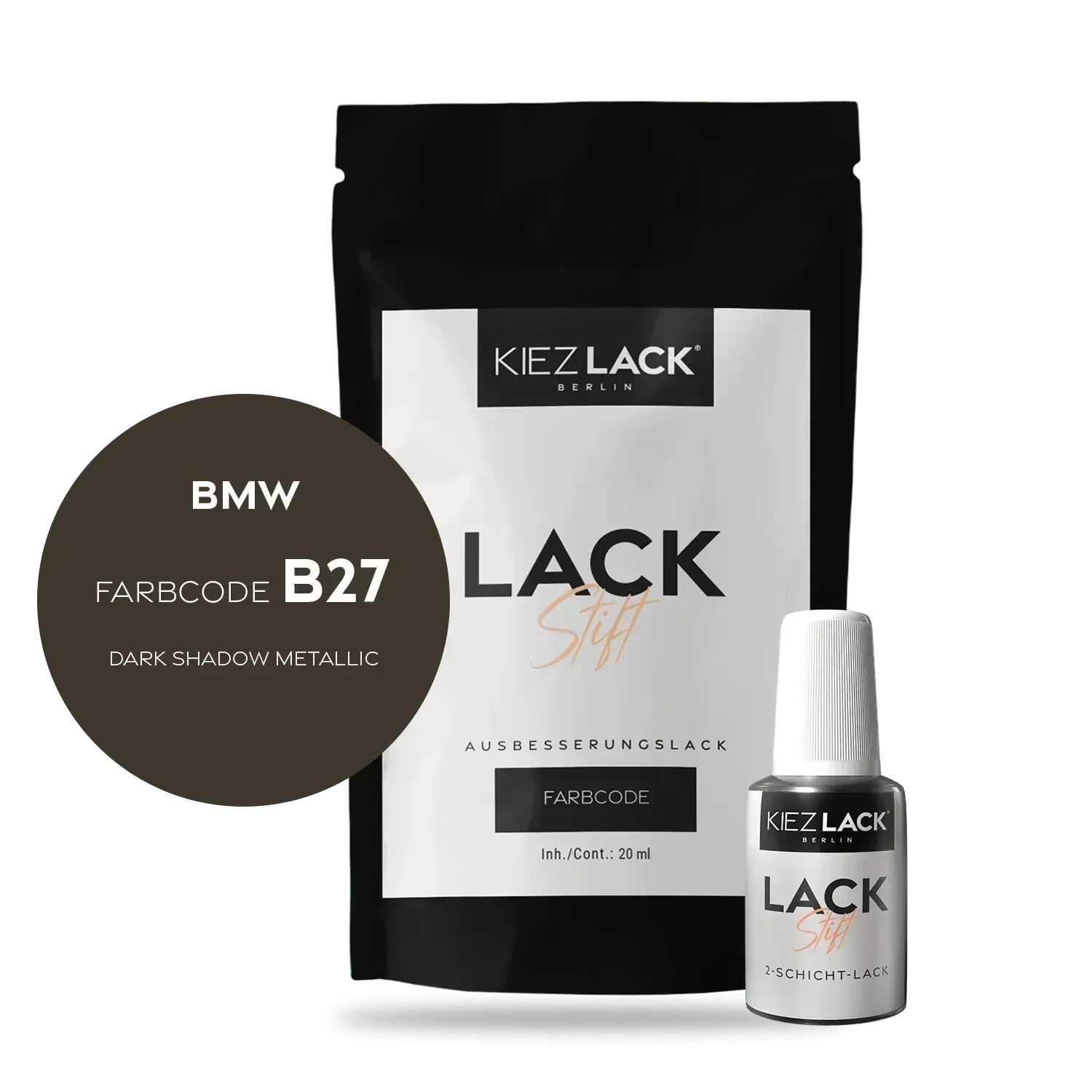 Kiezlack Lackstift Autolack Lackstift BMW B27 DARK SHADOW Metallic
