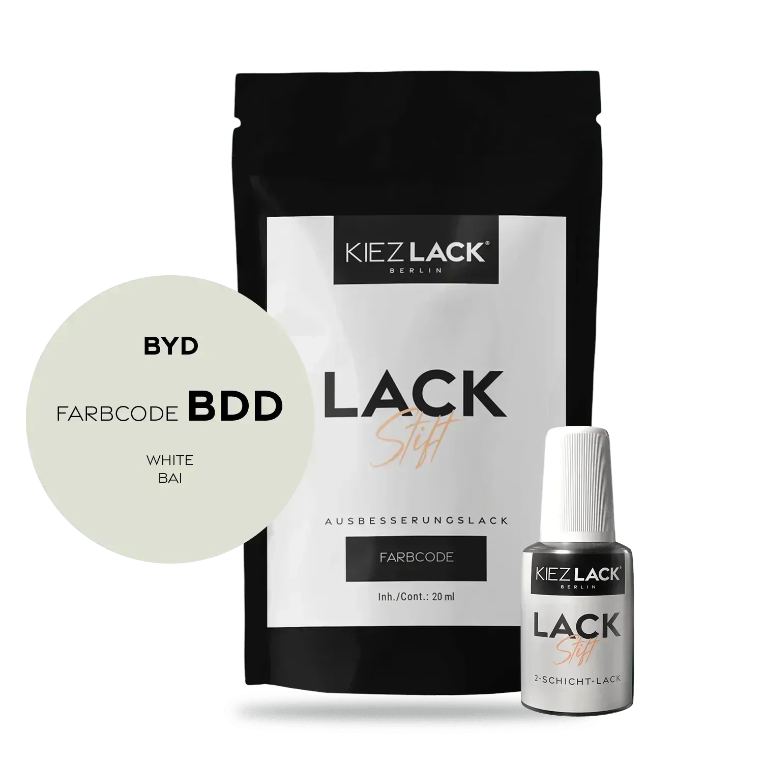 Kiezlack Lackstift Autolack Lackstift BYD BDD WHITE