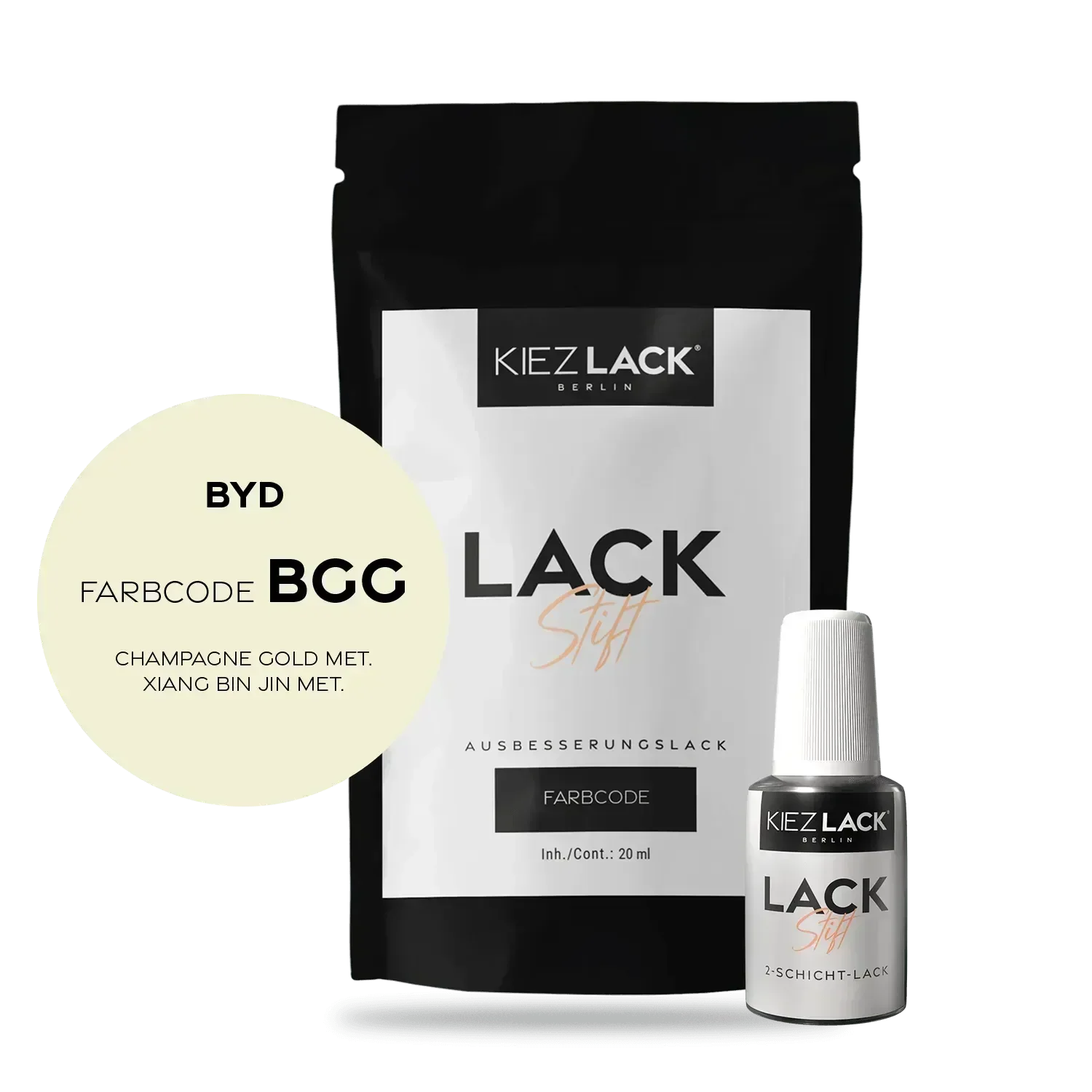 Kiezlack Lackstift Autolack Lackstift BYD BGG CHAMPAGNE GOLD MET.