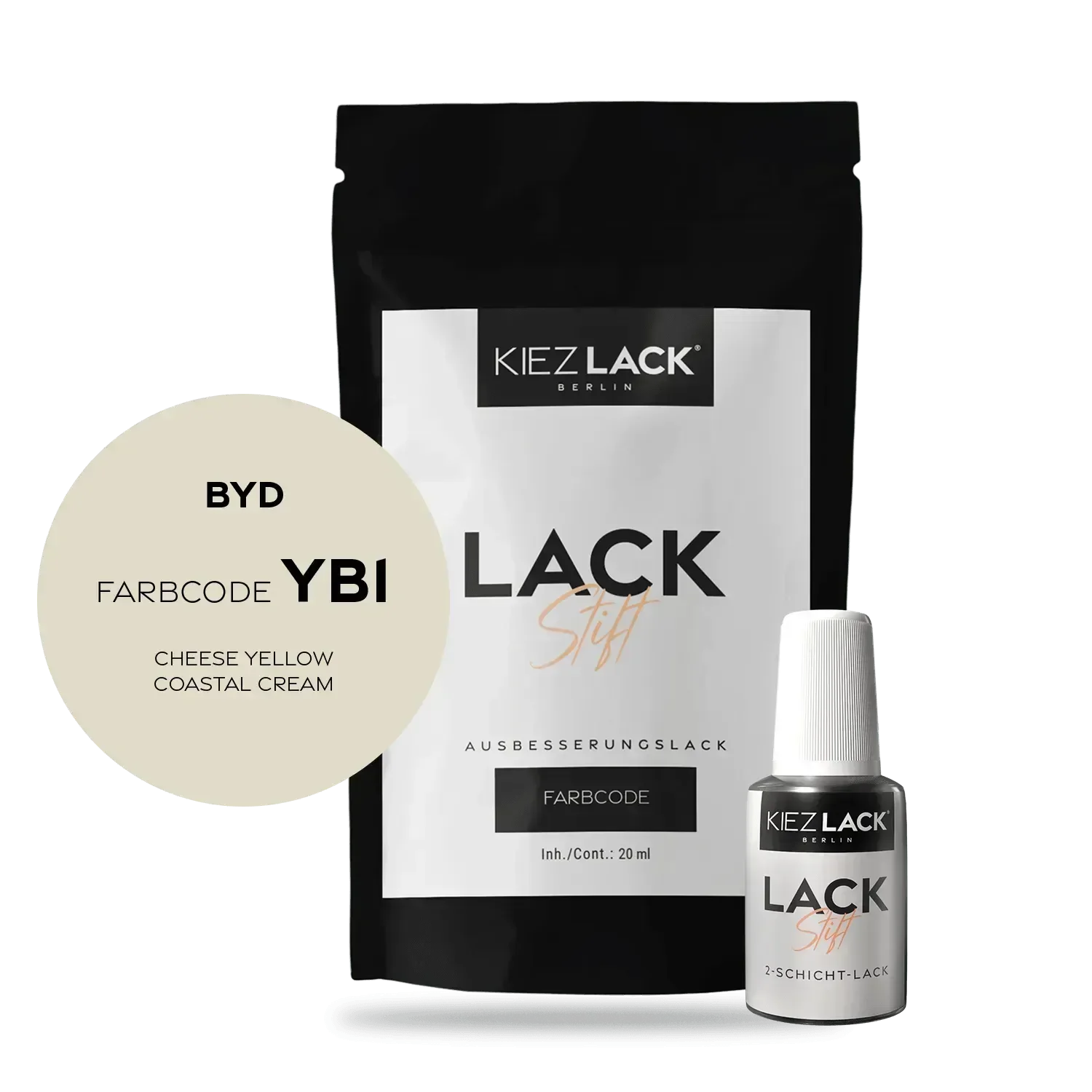 Kiezlack Lackstift Autolack Lackstift BYD YB1 CHEESE YELLOW