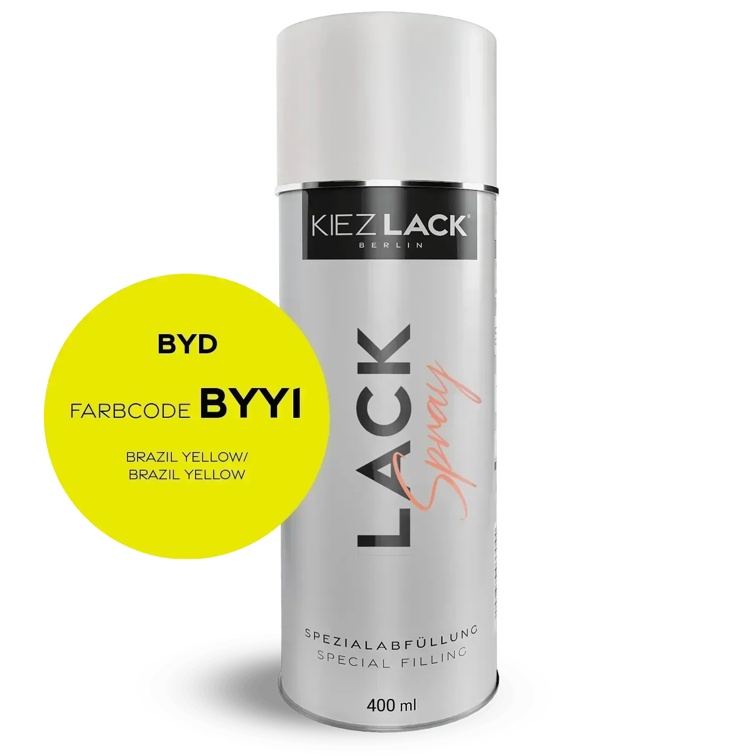 Kiezlack Lackspray Autolack Spraydose BYD BYY1 BRAZIL YELLOW Lackspray