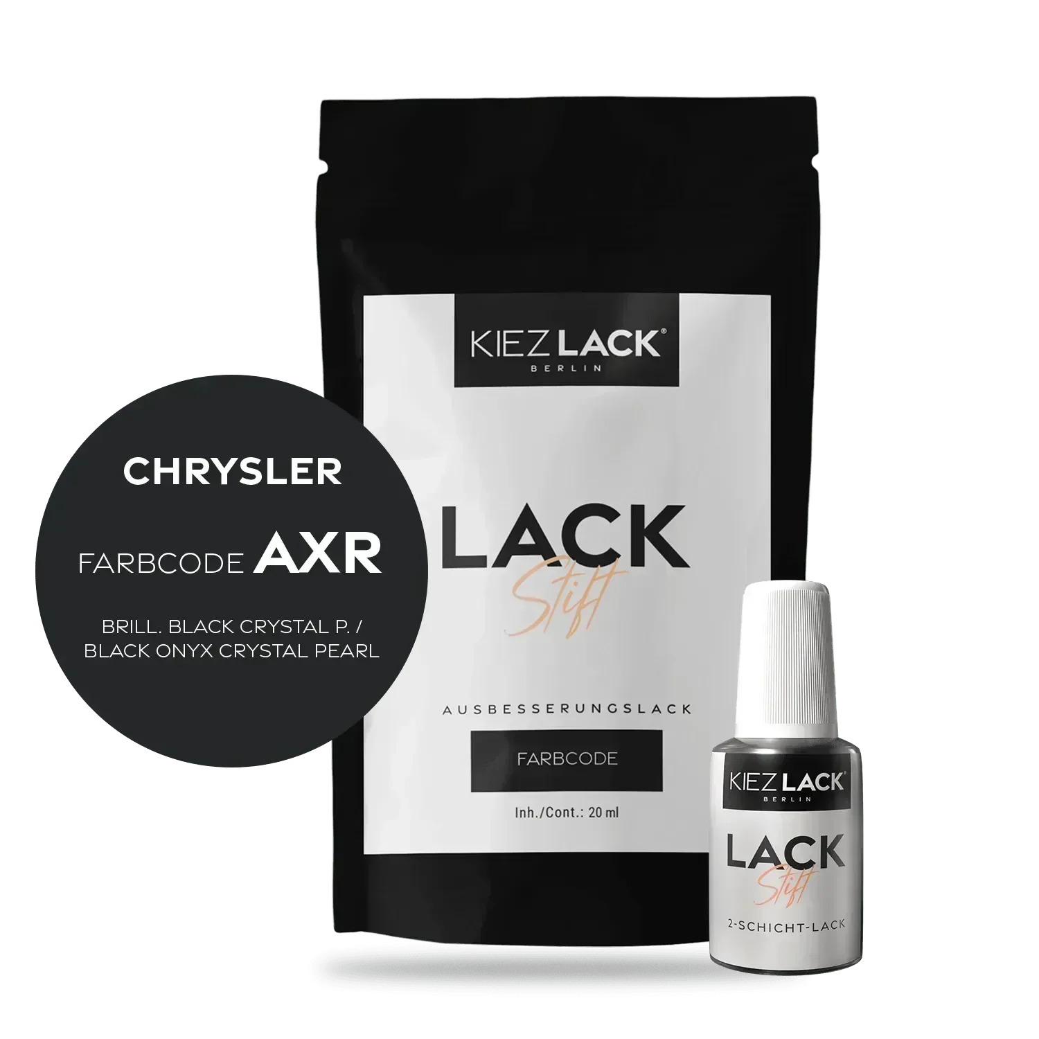 Kiezlack Lackstift Autolack Lackstift CHRYSLER AXR BRILL. BLACK CRYSTAL P.