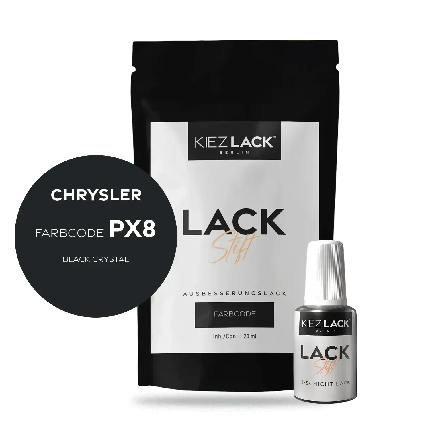 Kiezlack Lackstift Autolack Lackstift CHRYSLER PX8 BLACK CRYSTAL