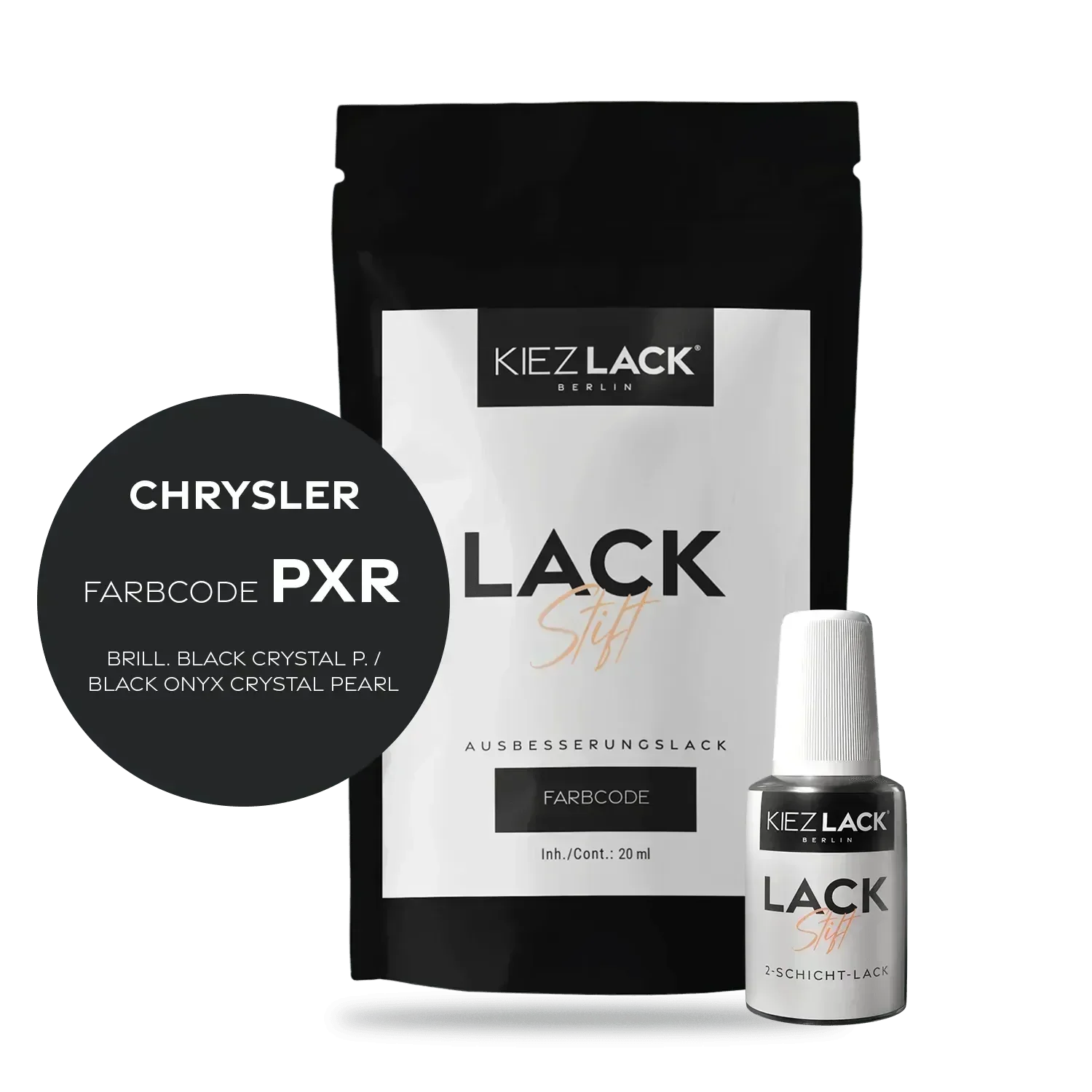 Kiezlack Lackstift Autolack Lackstift CHRYSLER PXR BRILL. BLACK CRYSTAL P.