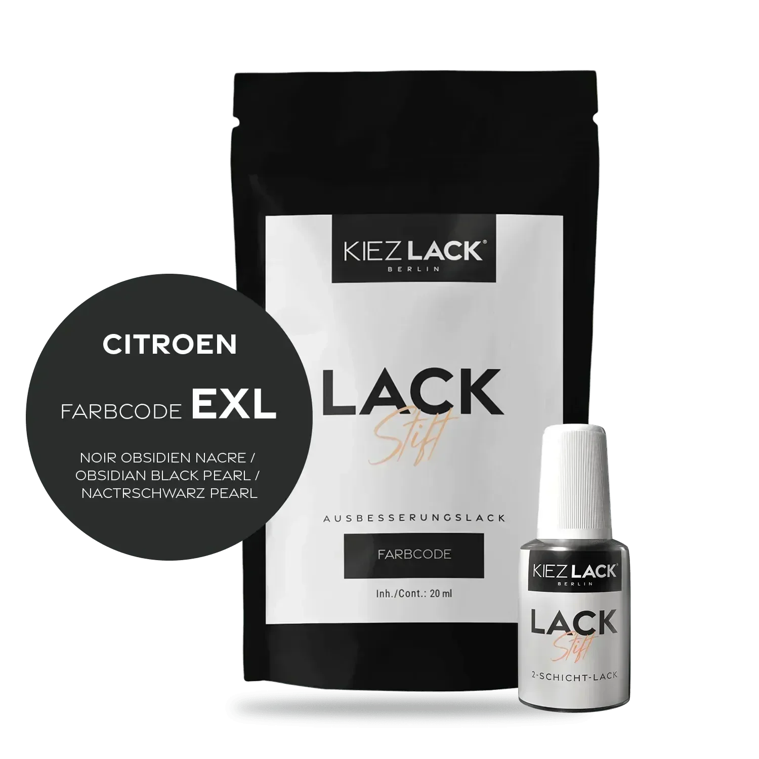 Kiezlack Lackstift Autolack Lackstift CITROEN EXL NOIR OBSIDIEN NACRE