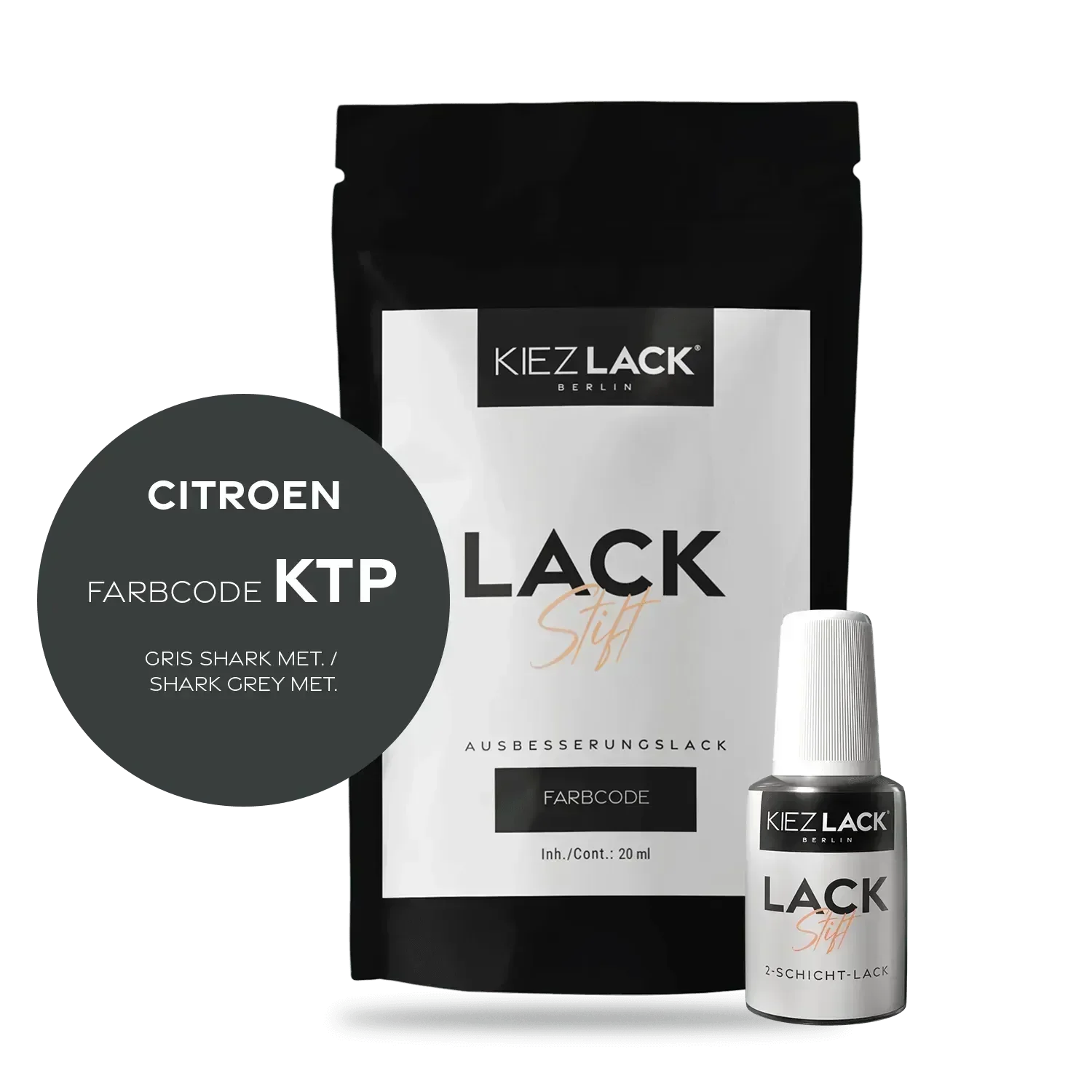 Kiezlack Lackstift Autolack Lackstift CITROEN KTP GRIS SHARK MET.