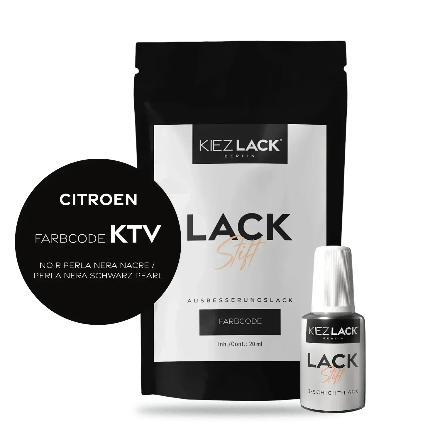 Kiezlack Lackstift Autolack Lackstift CITROEN KTV NOIR PERLA NERA NACRE