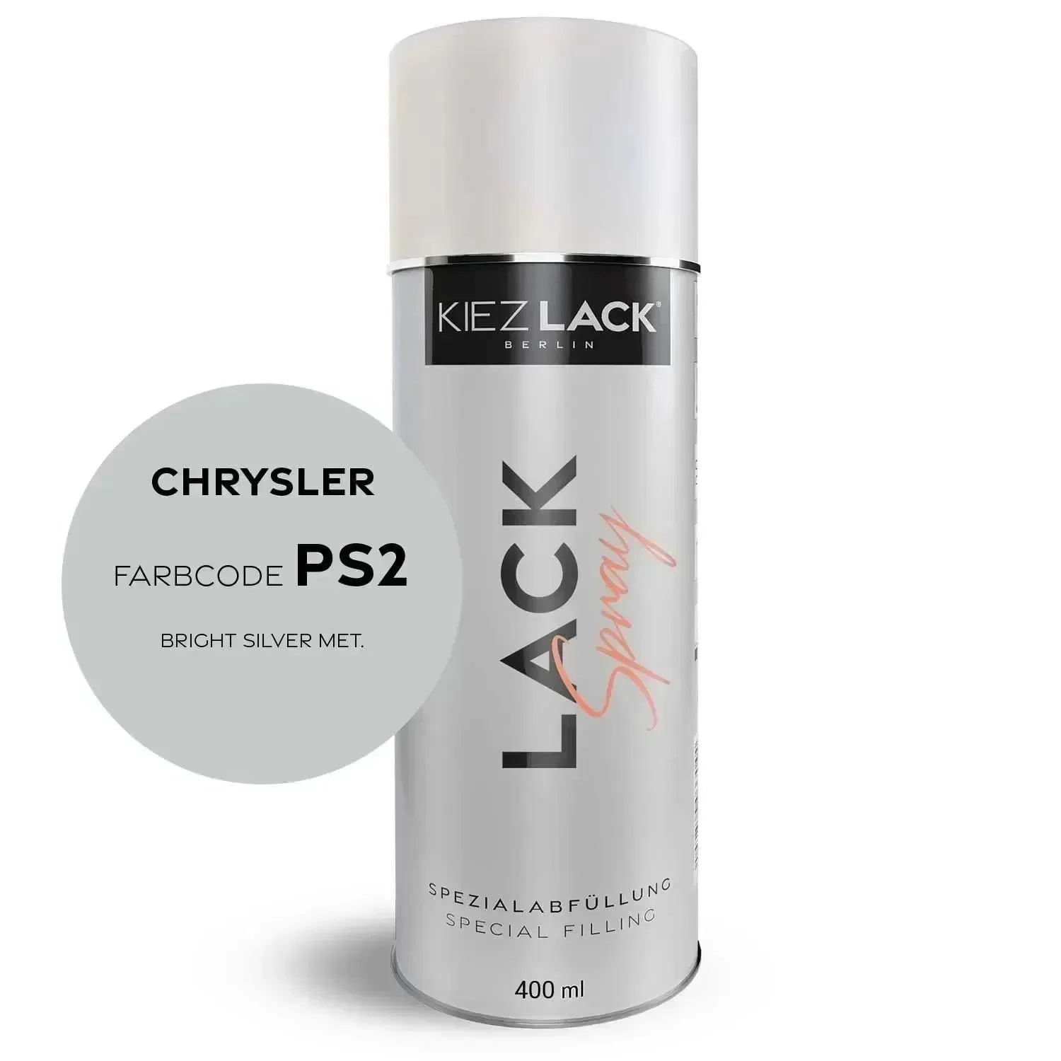 Kiezlack Lackspray Autolack Spraydose CHRYSLER PS2 BRIGHT SILVER MET.