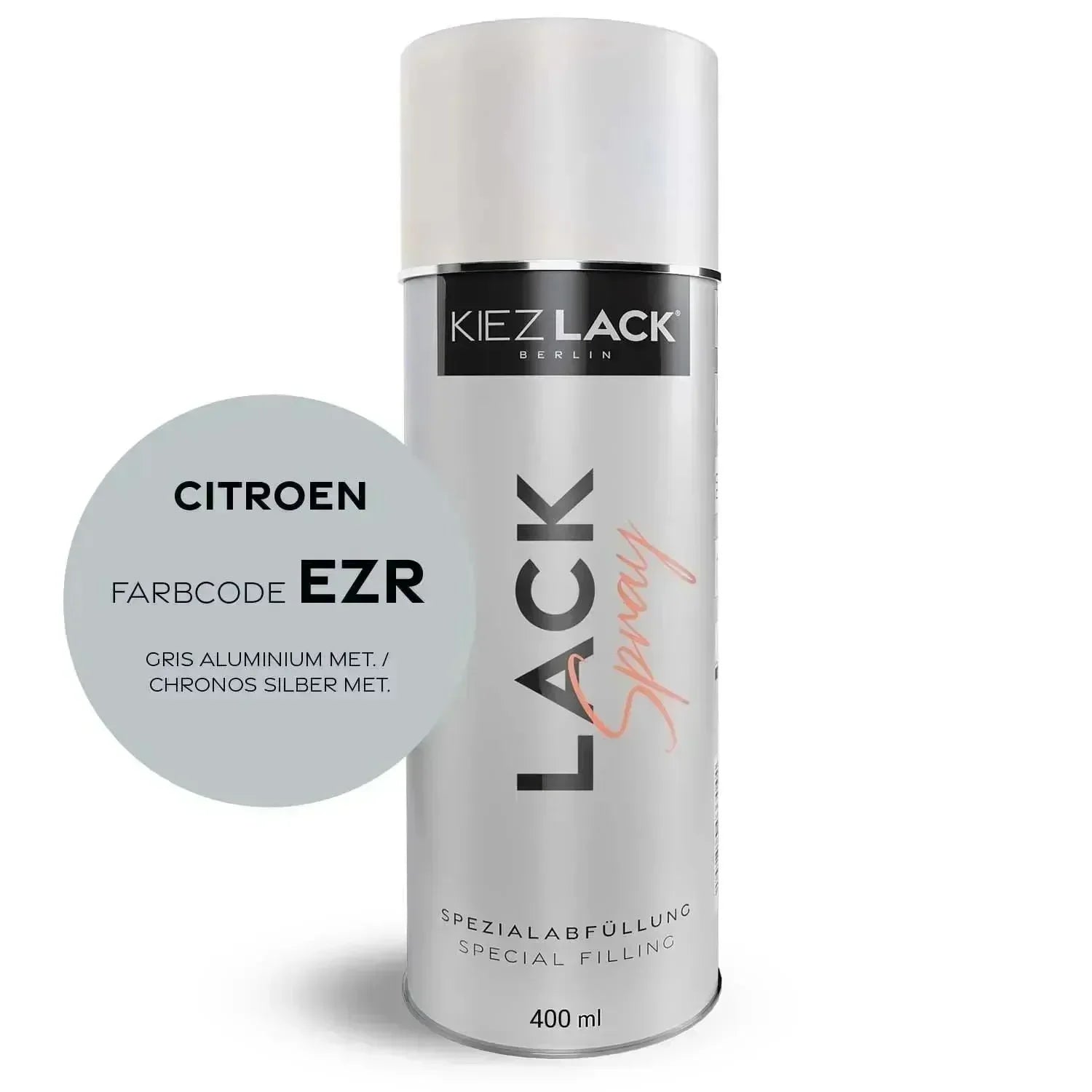Kiezlack Lackspray Autolack Spraydose CITROEN EZR GRIS ALUMINIUM MET.